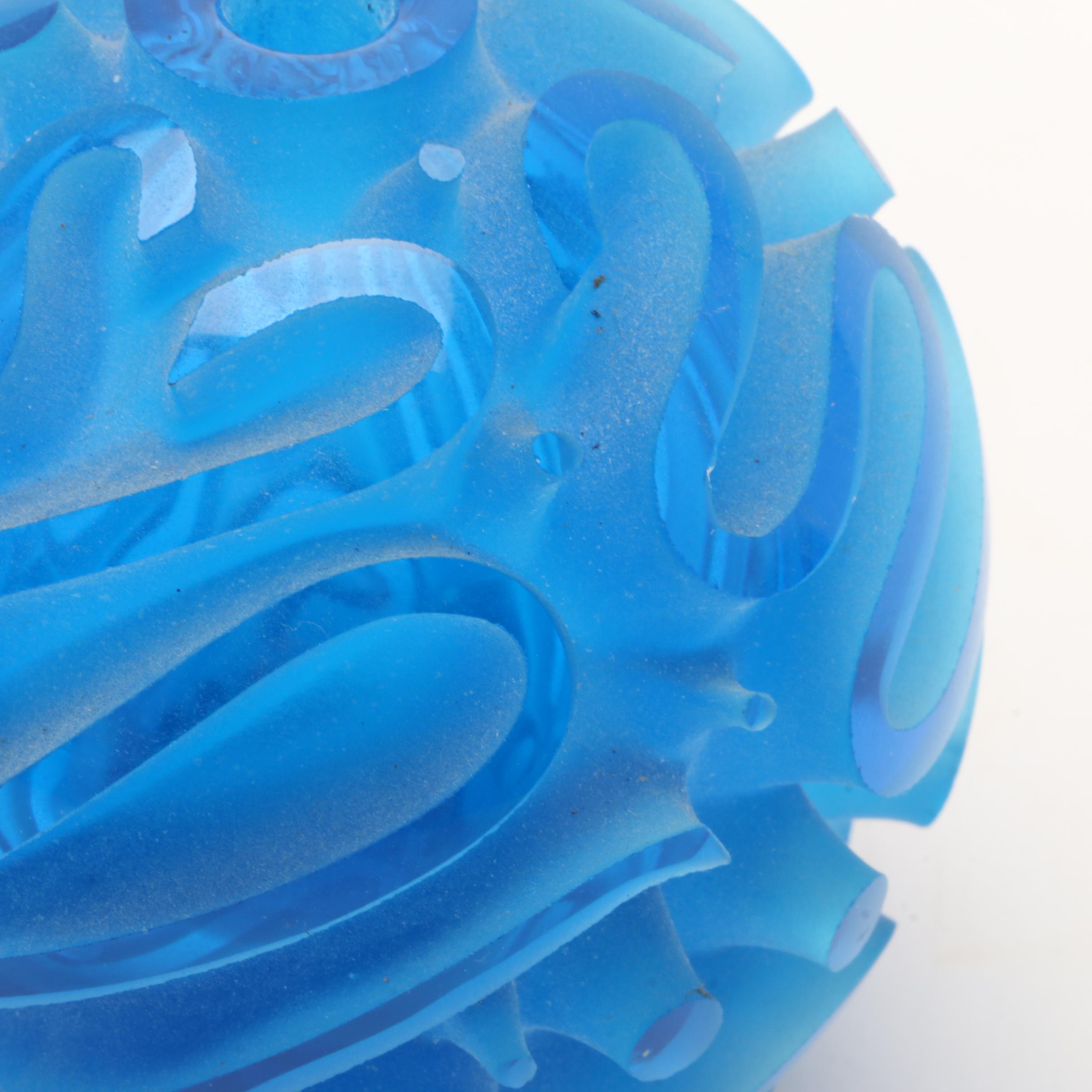 Two Sylvia Fama Art Glass Sculptural Paperweights