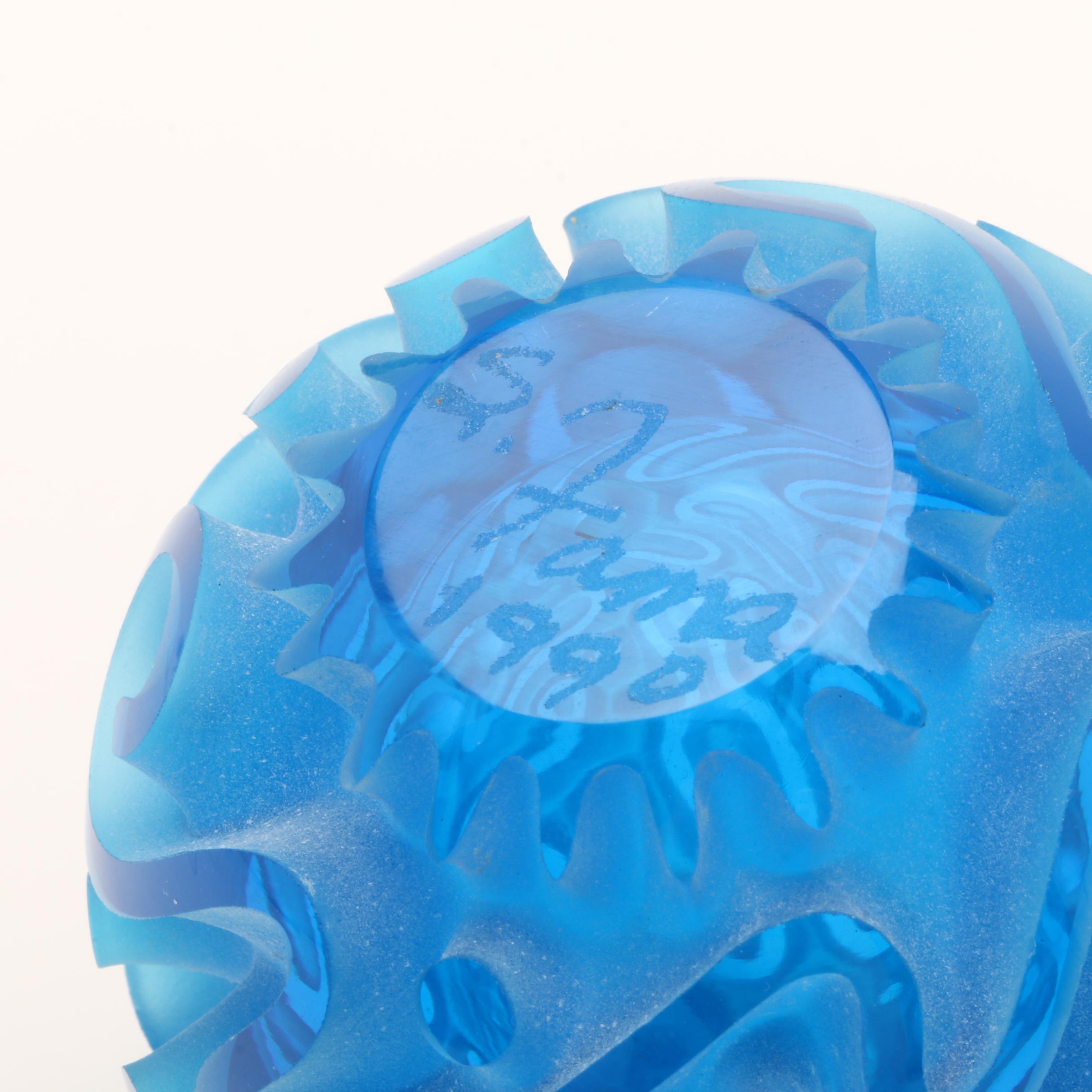 Two Sylvia Fama Art Glass Sculptural Paperweights