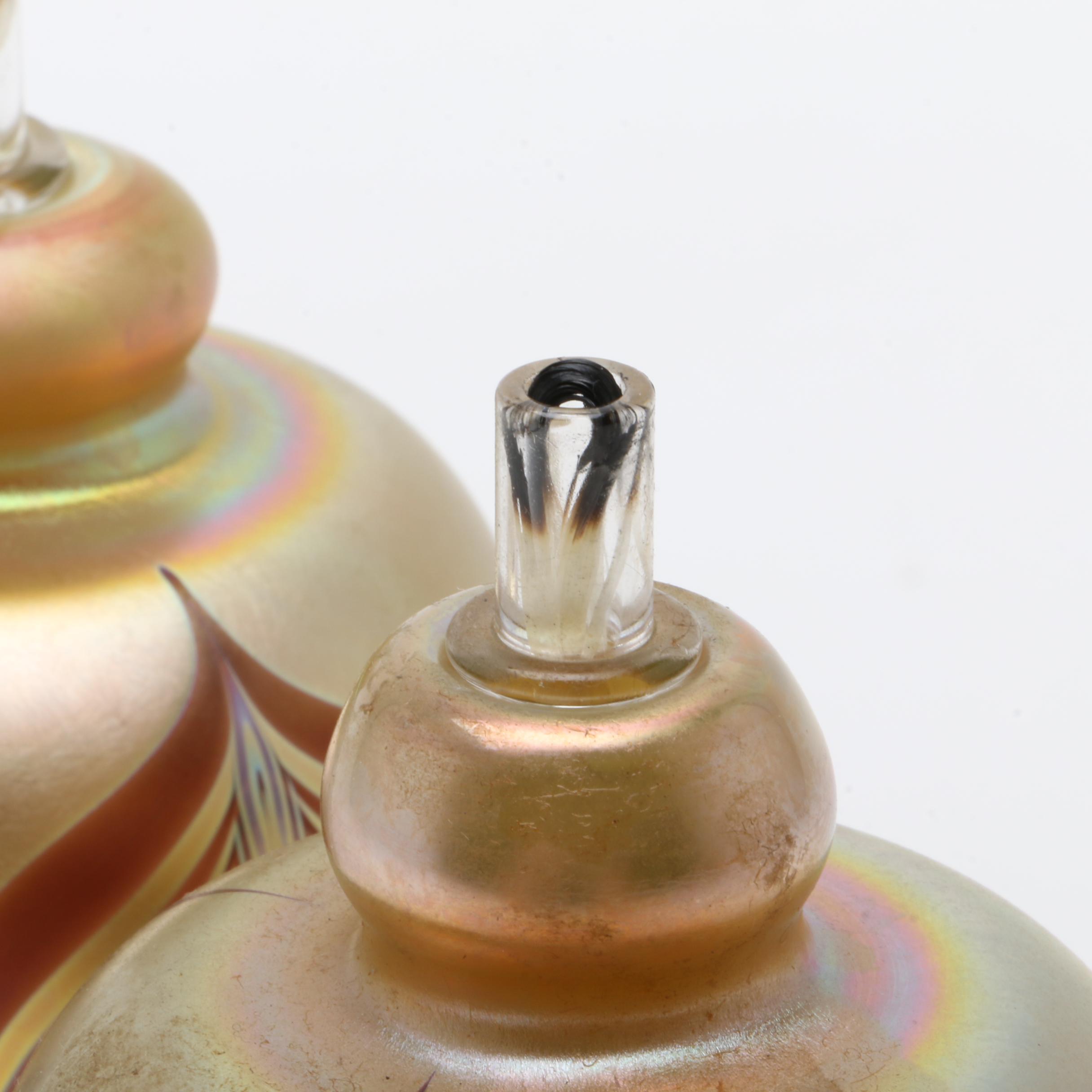 Stuart Abelman Art Glass Oil Lamps