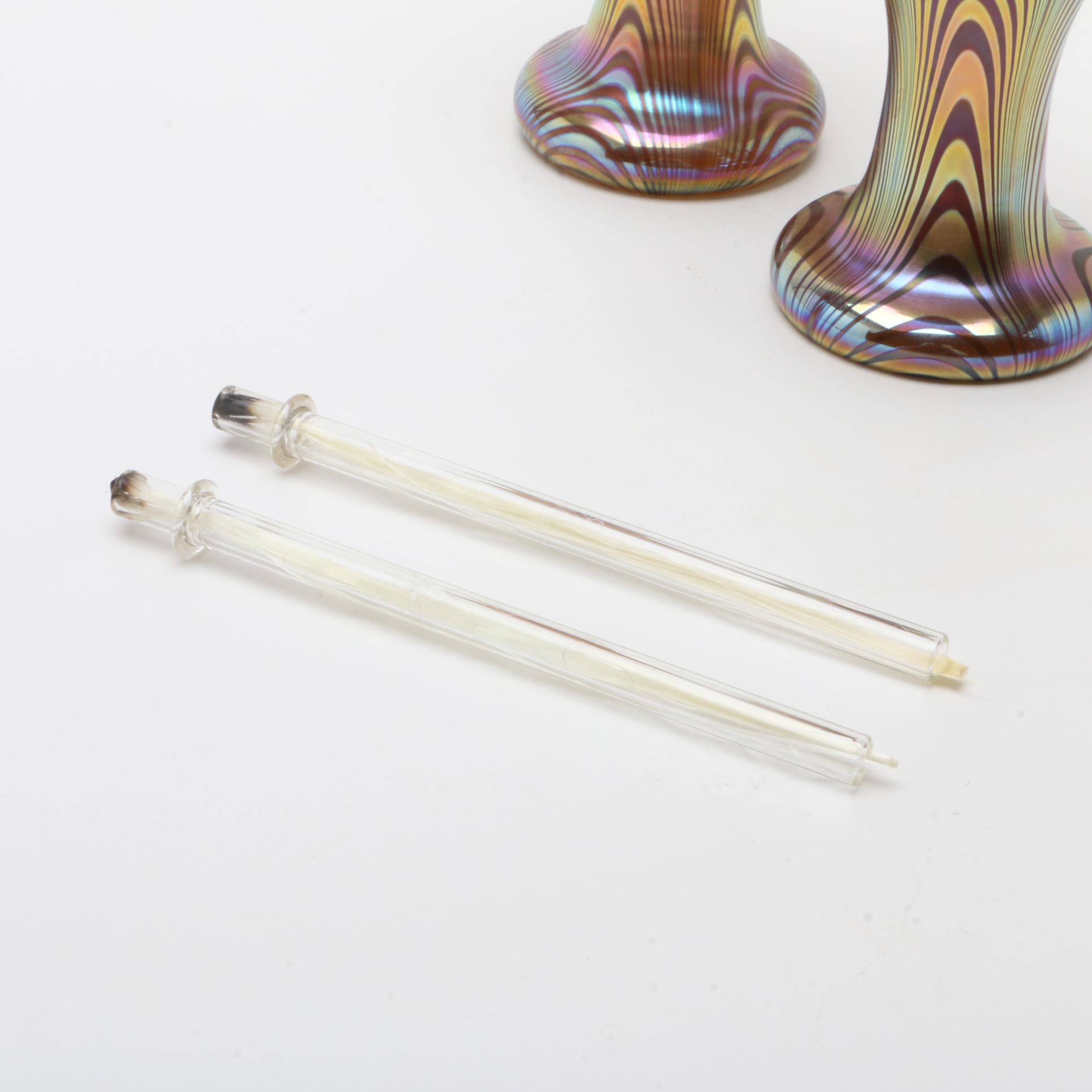 Stuart Abelman Art Glass Oil Lamps