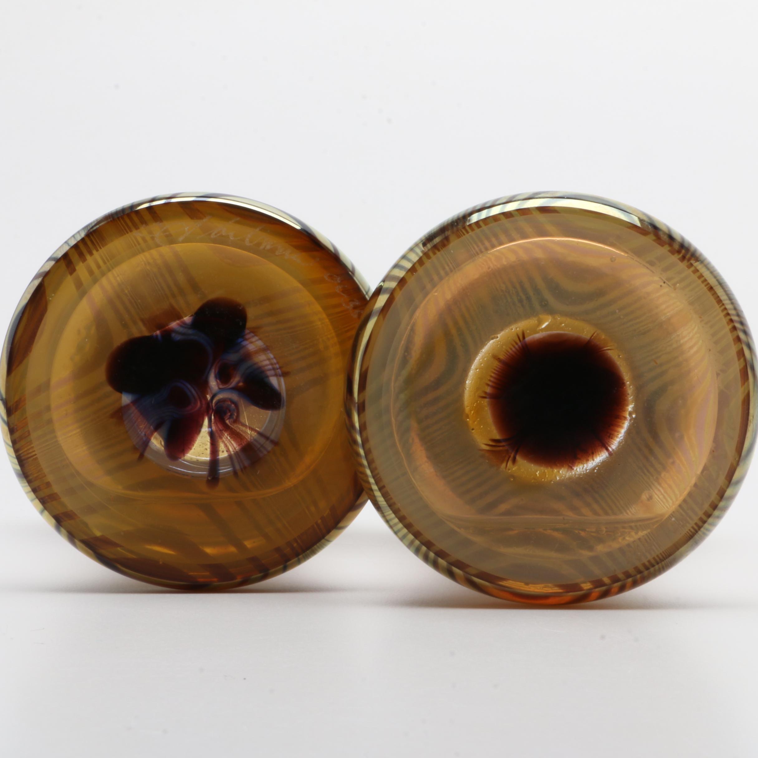 Stuart Abelman Art Glass Oil Lamps