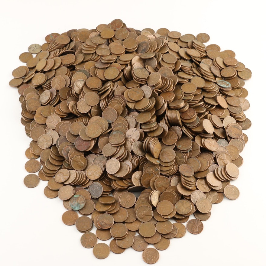 Group of Approximately 2000 Lincoln Wheat Cents