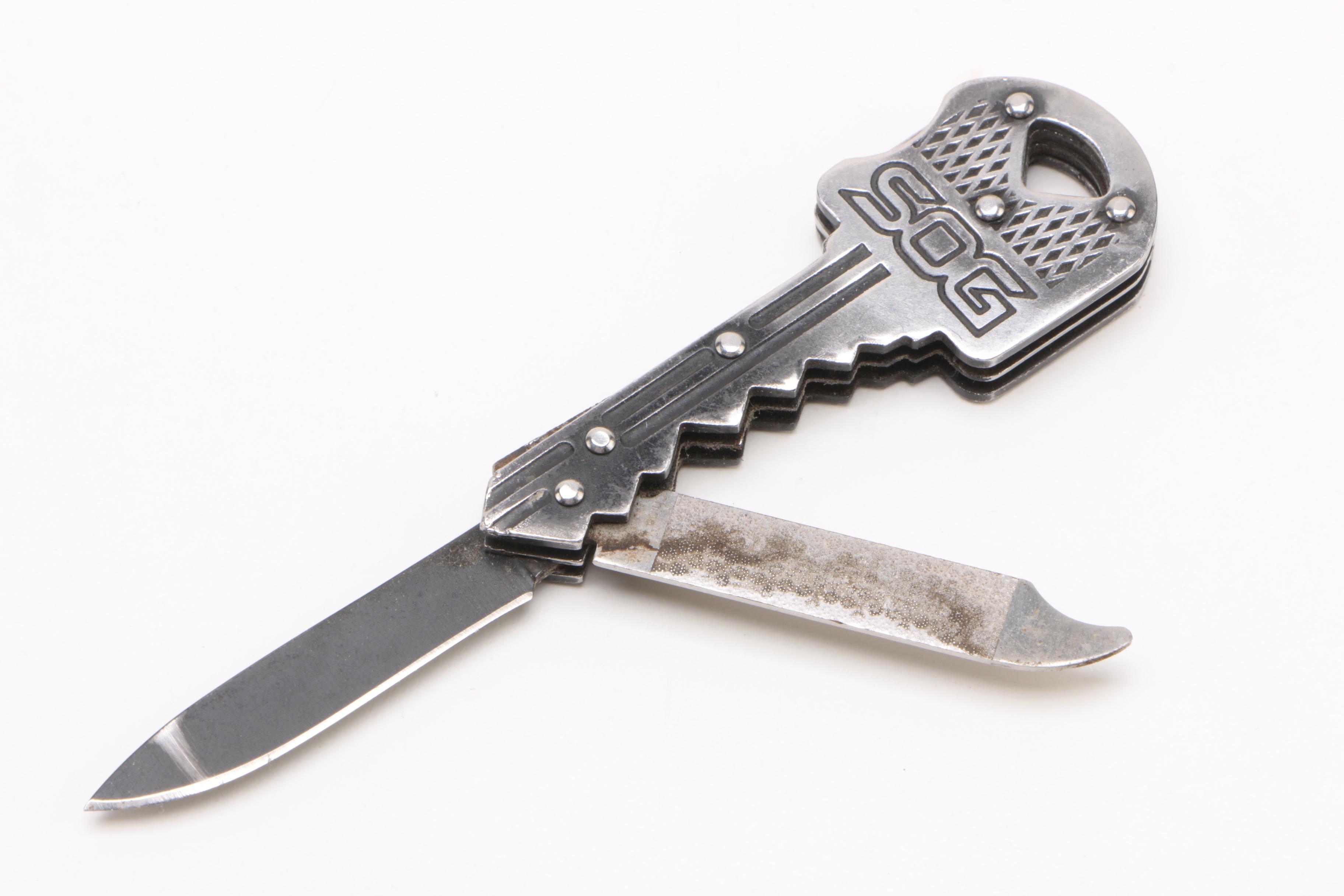SOG Metal Key Shaped Pocket Knife