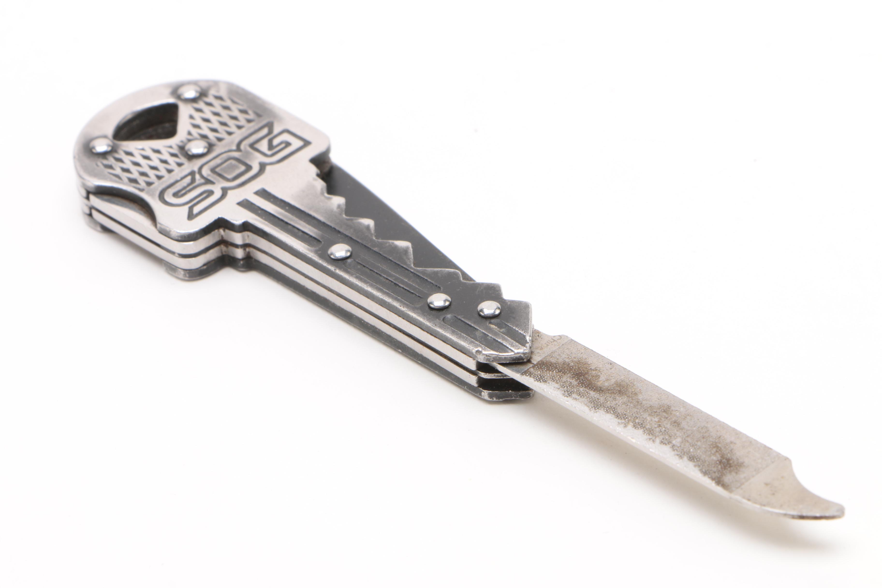 SOG Metal Key Shaped Pocket Knife