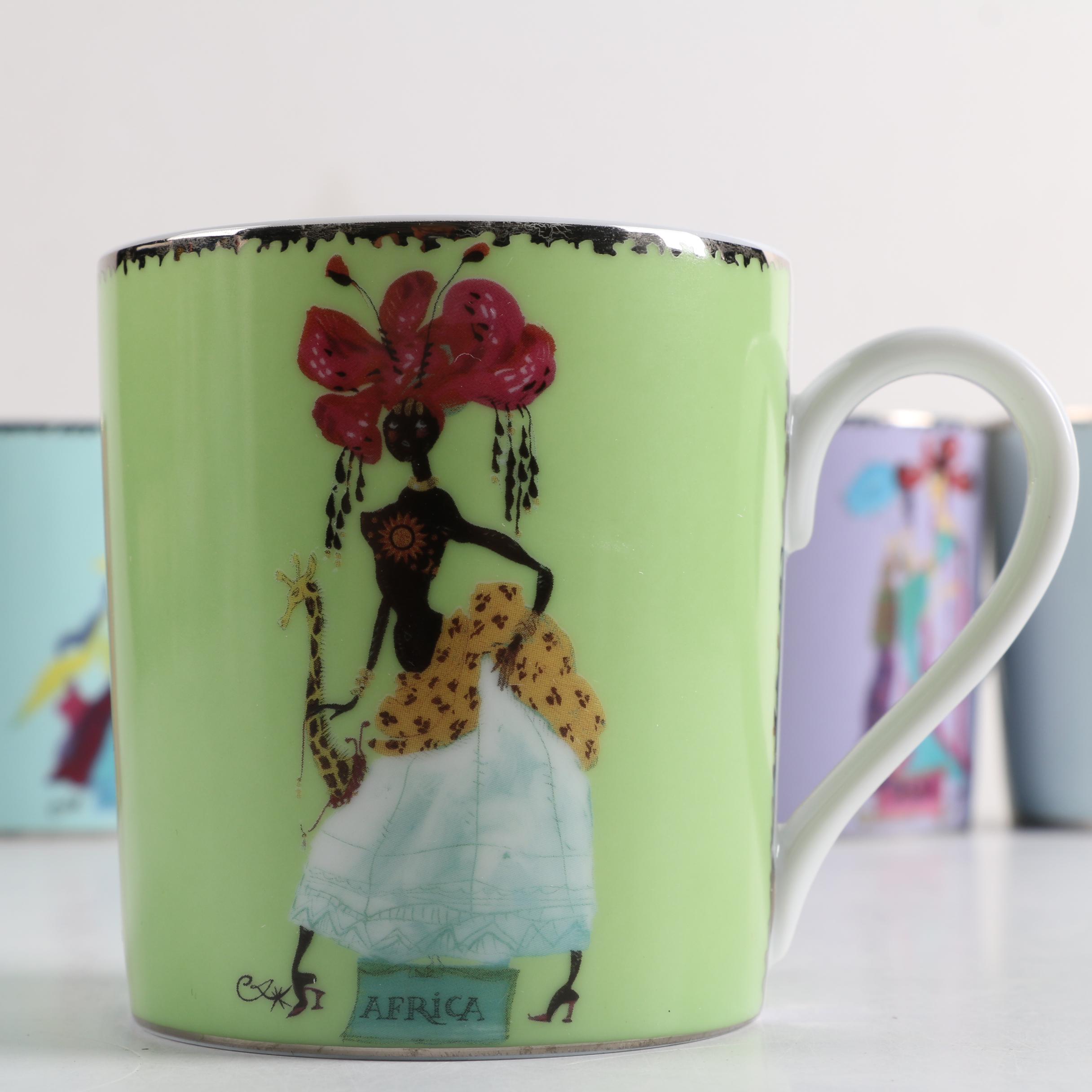 Christian Lacroix "Five Continents" Porcelain Mugs and Dishes