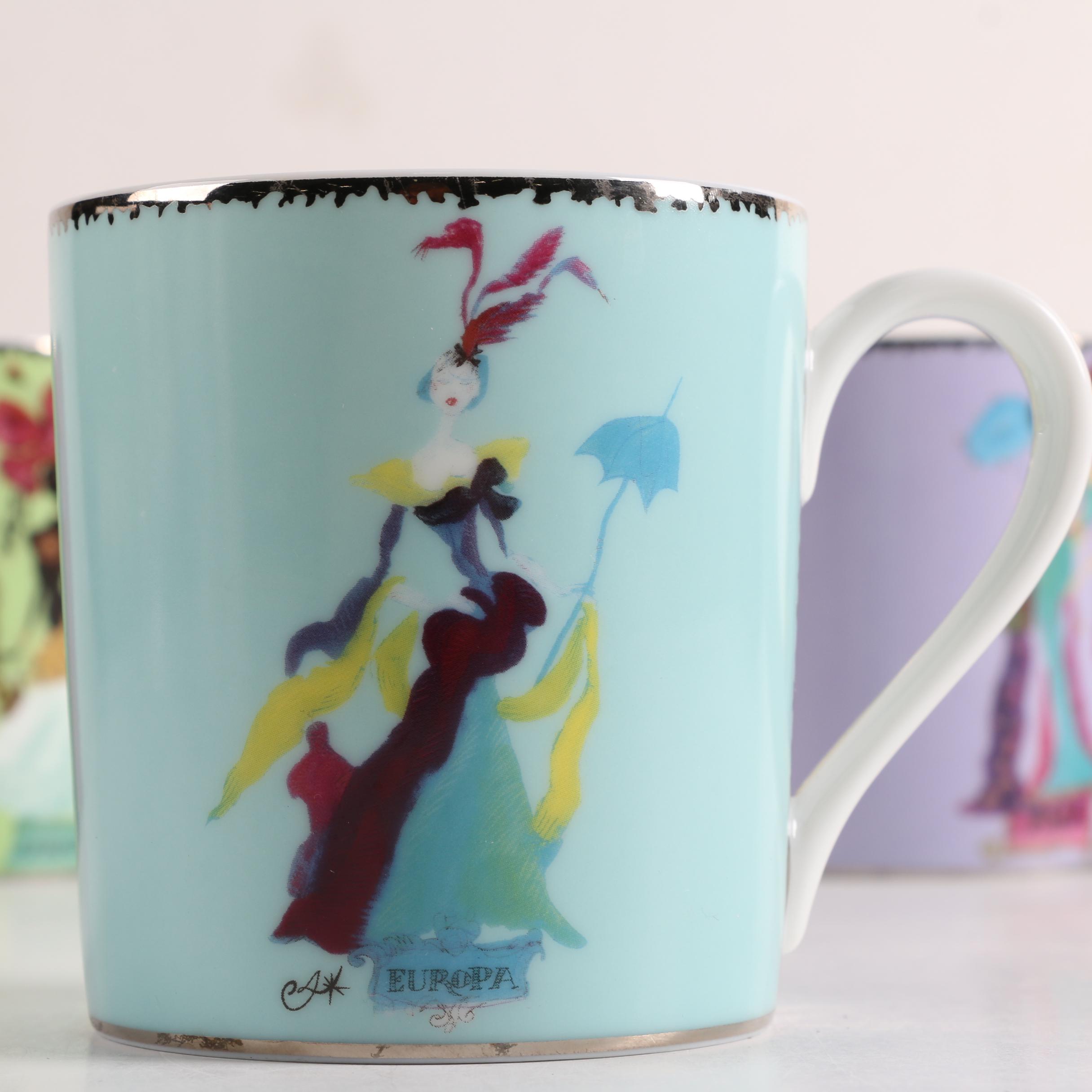 Christian Lacroix "Five Continents" Porcelain Mugs and Dishes