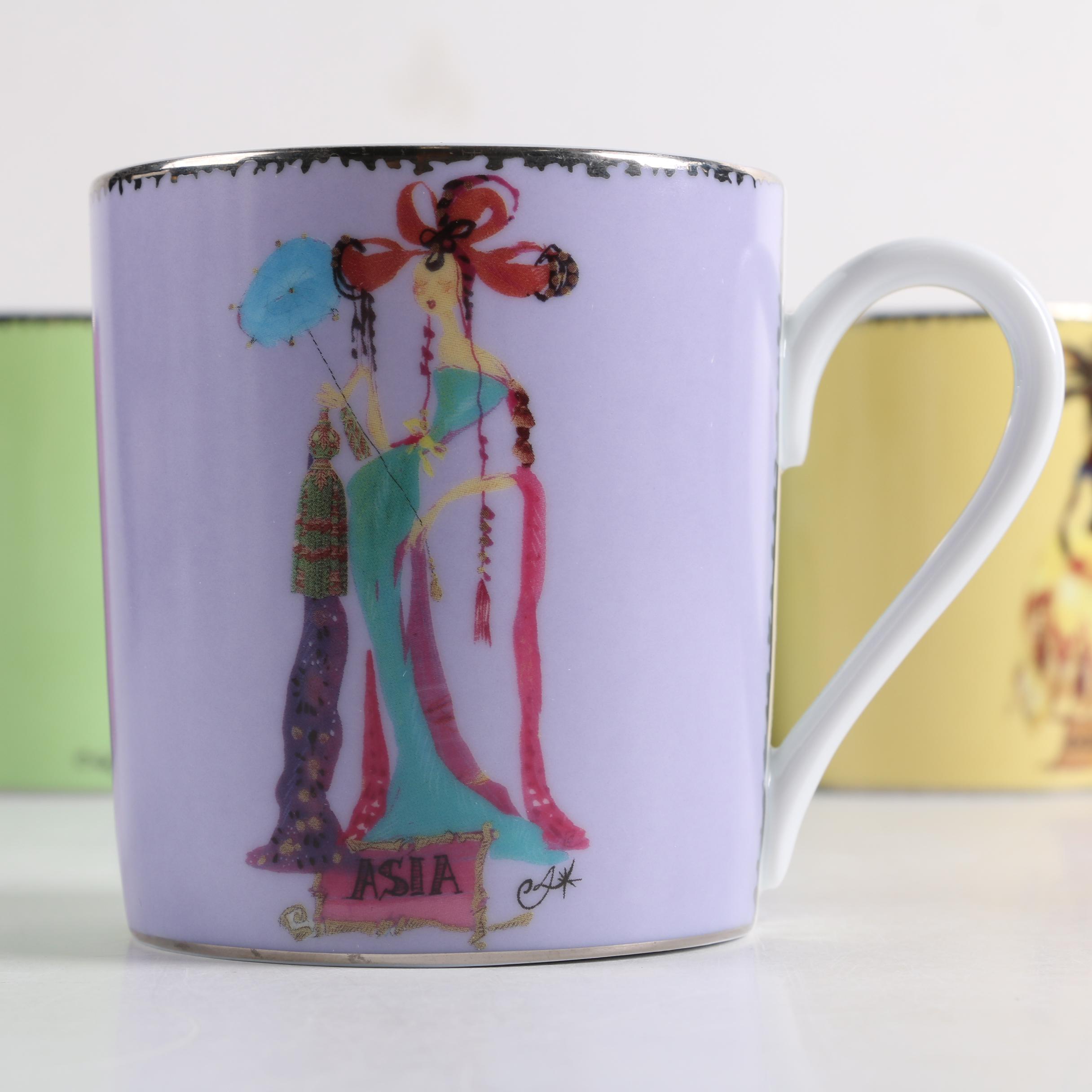 Christian Lacroix "Five Continents" Porcelain Mugs and Dishes