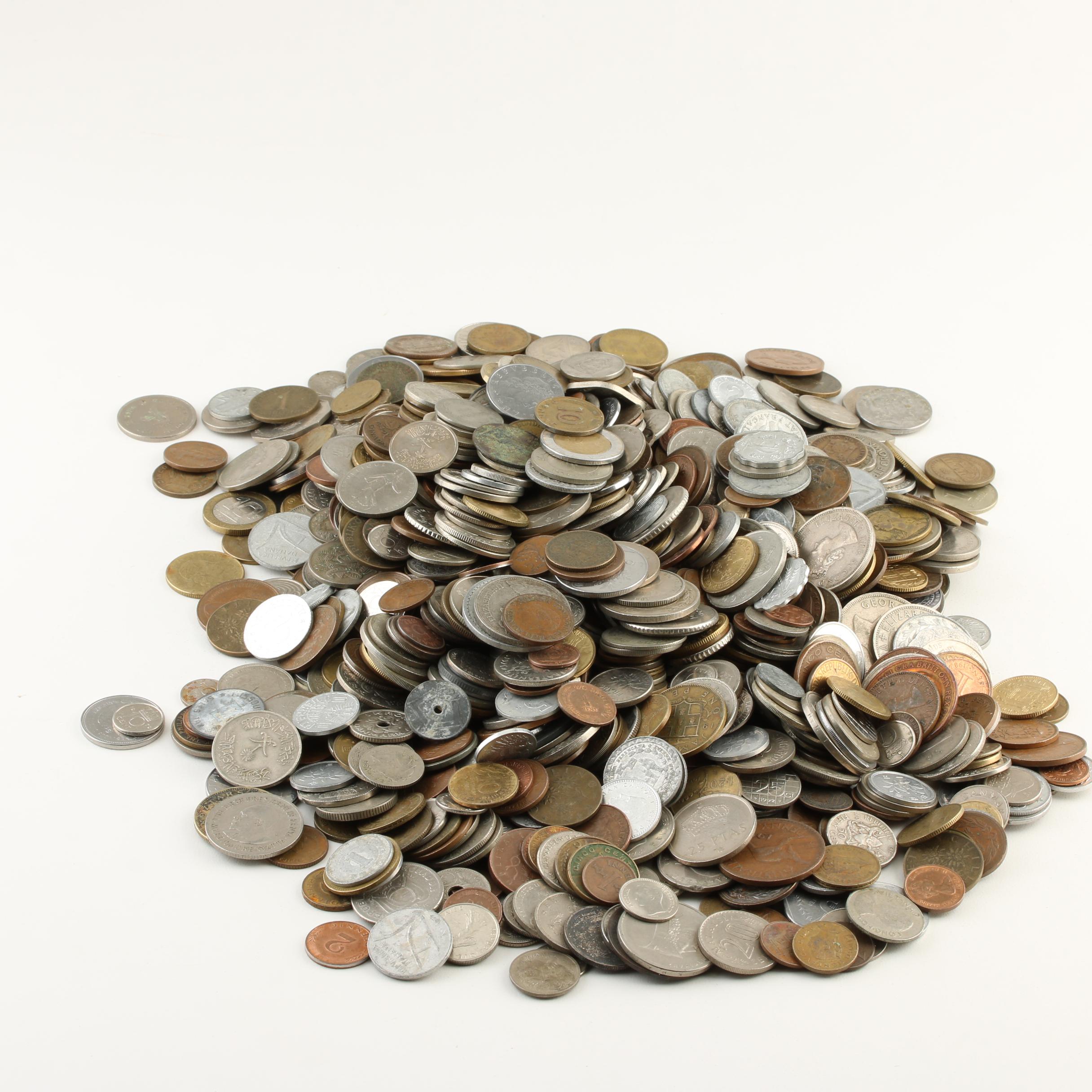 Group of Approximately 1100 Foreign Coins