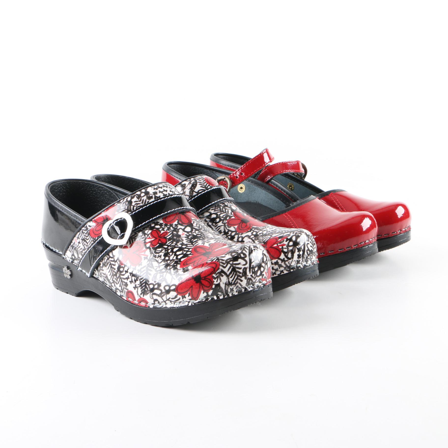 Sanita Patent Leather Clogs