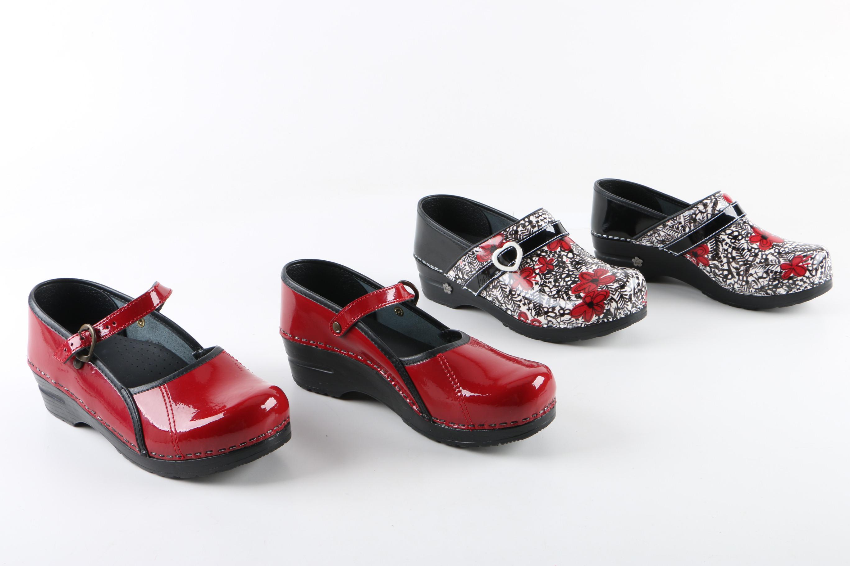 Sanita Patent Leather Clogs