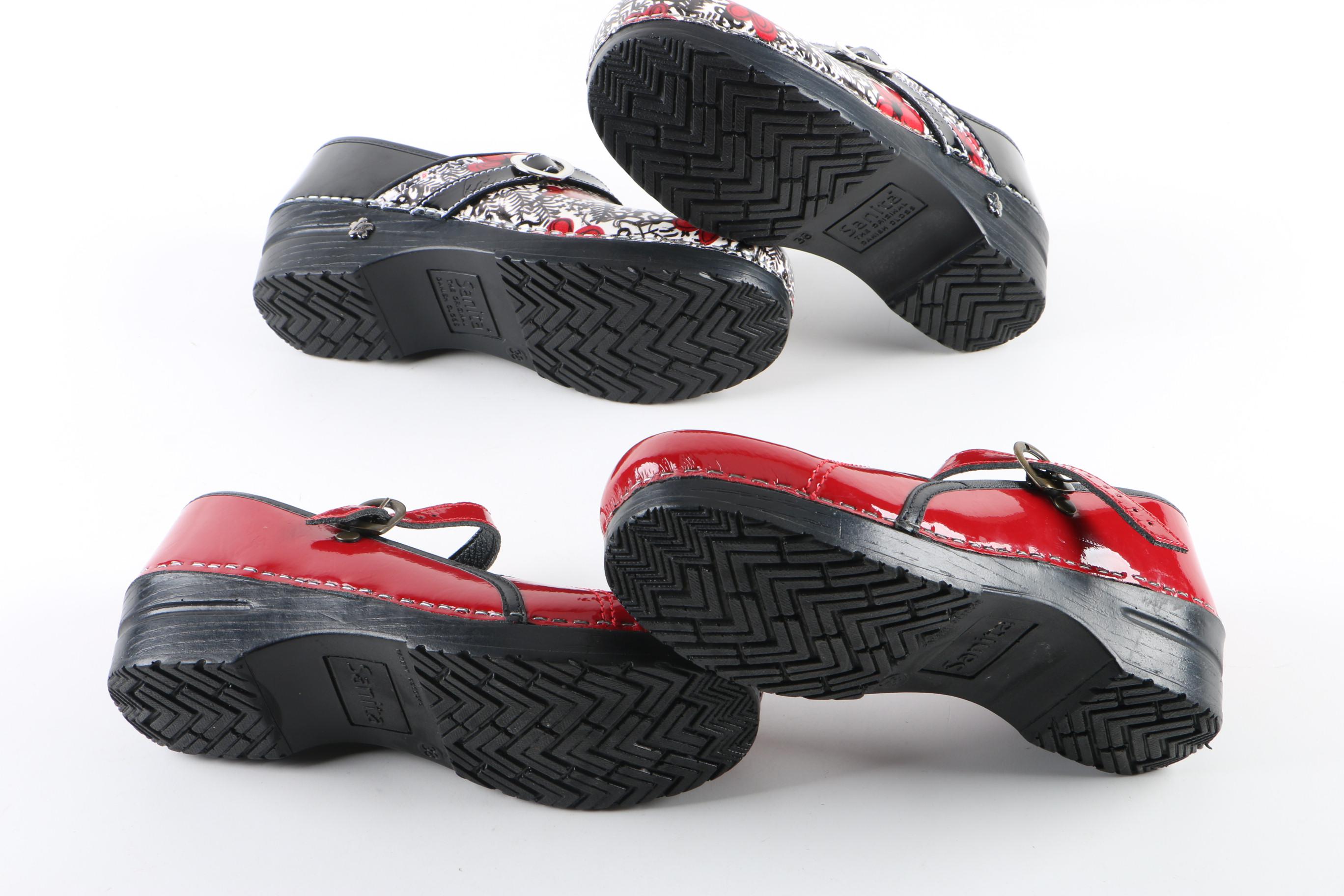 Sanita Patent Leather Clogs