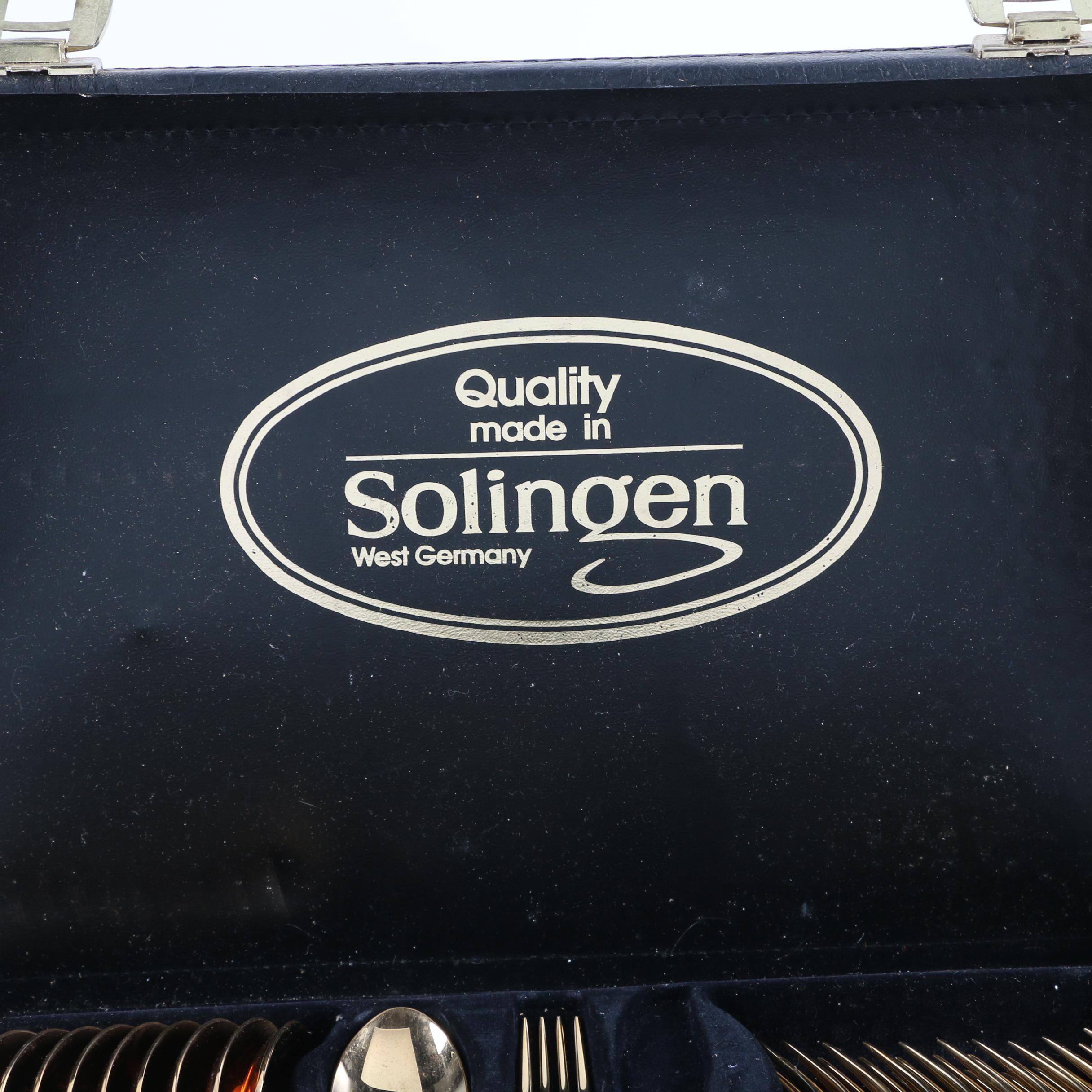 Vintage Solingen 23/24 Karat Gold Plated West German Flatware Set