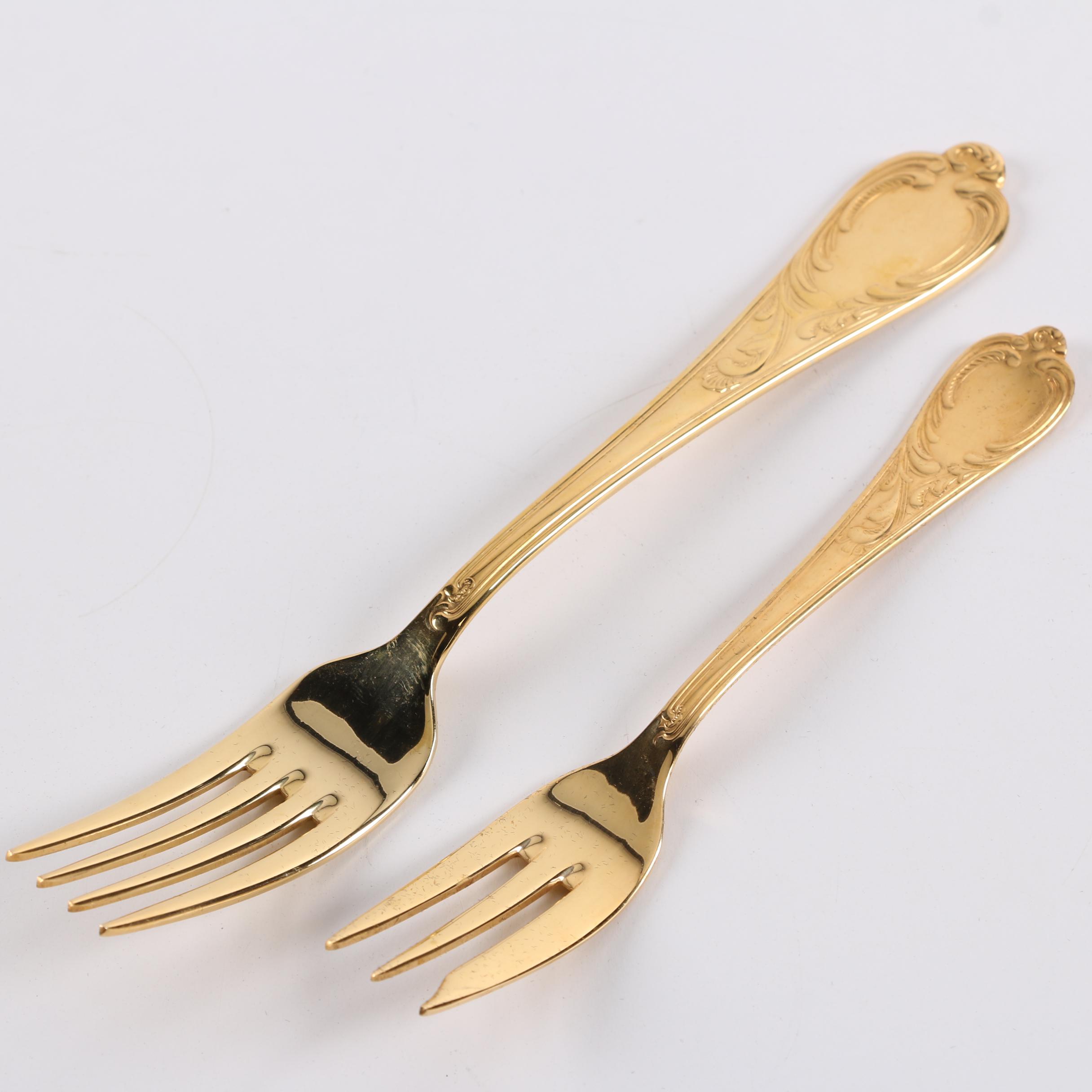 Vintage Solingen 23/24 Karat Gold Plated West German Flatware Set