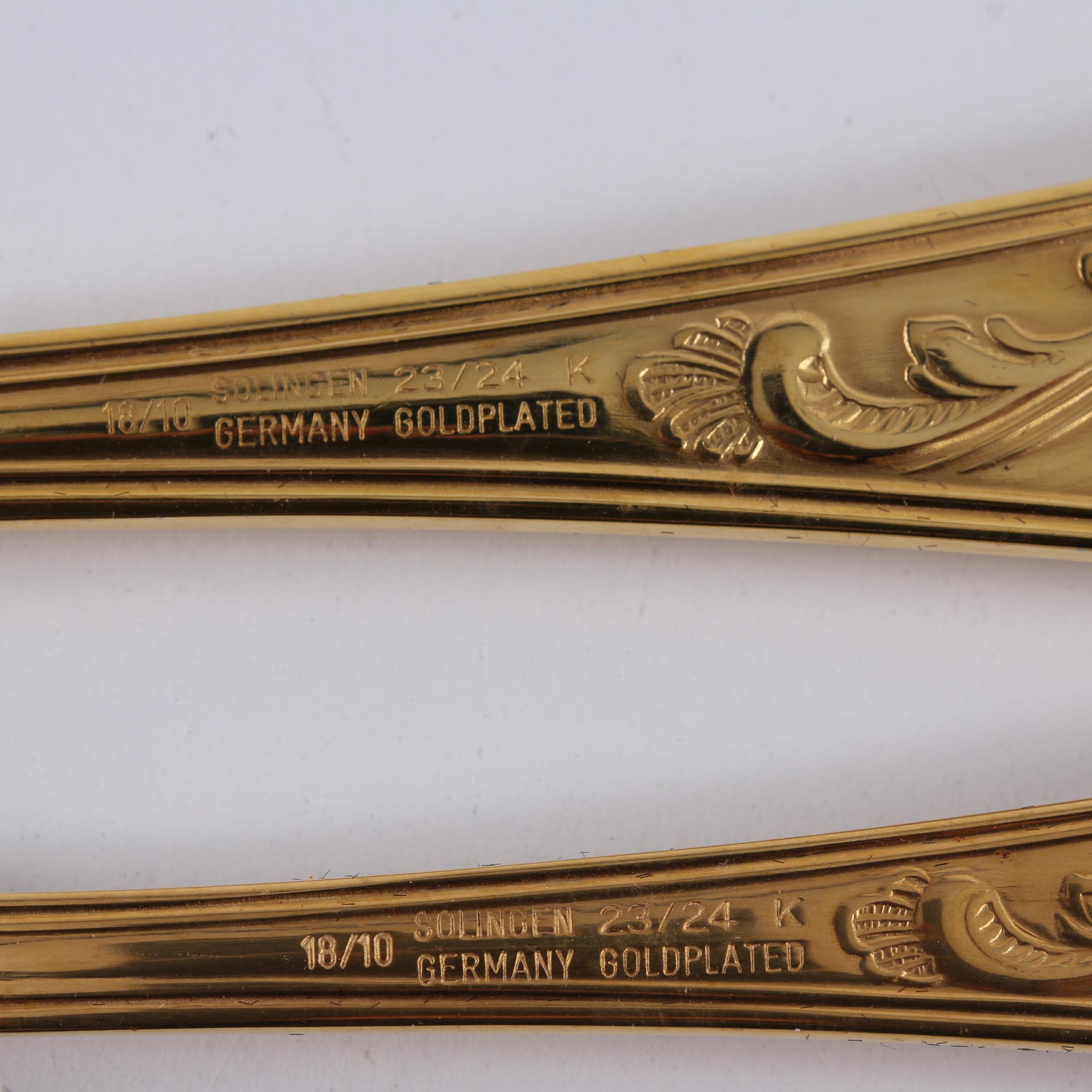 Vintage Solingen 23/24 Karat Gold Plated West German Flatware Set