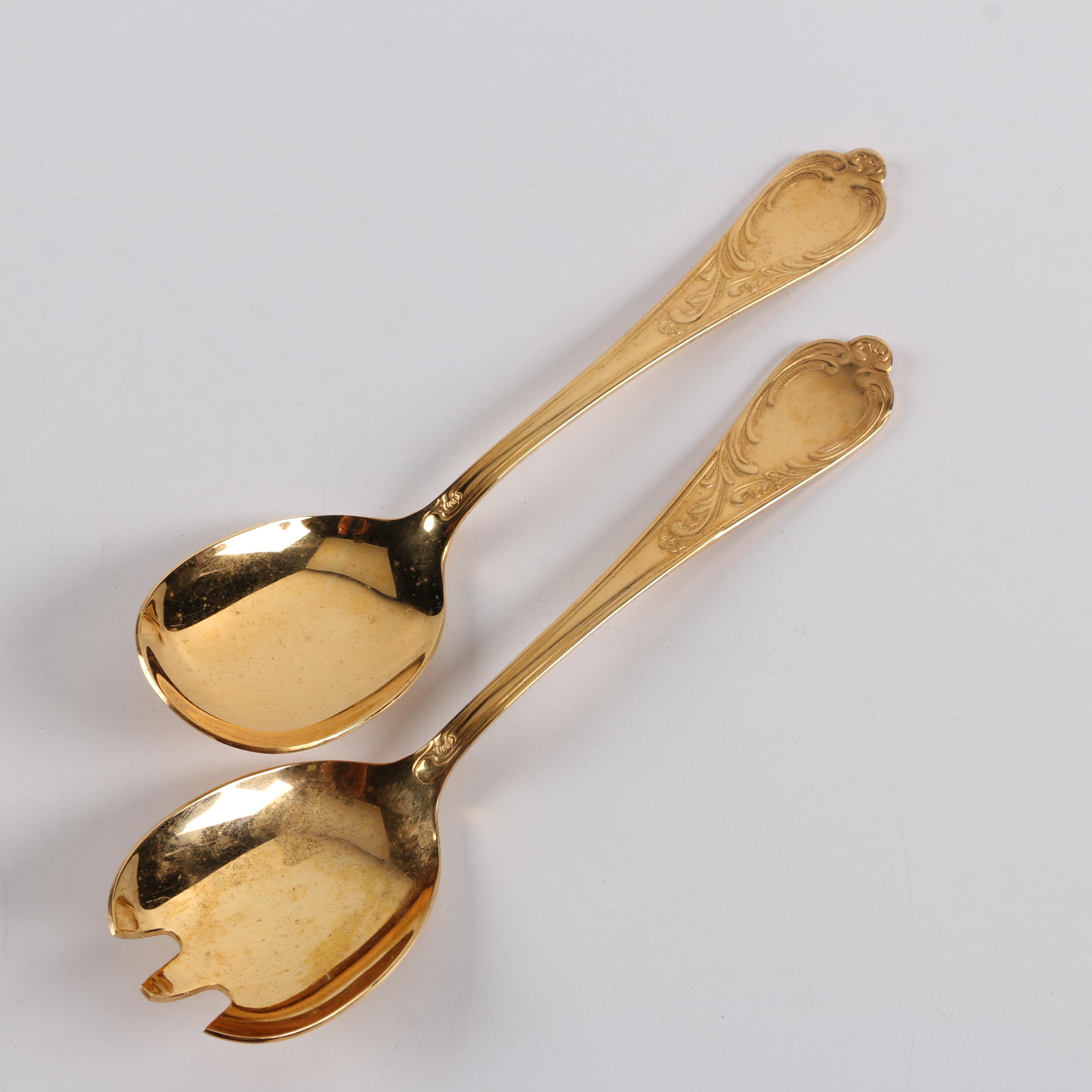 Vintage Solingen 23/24 Karat Gold Plated West German Flatware Set