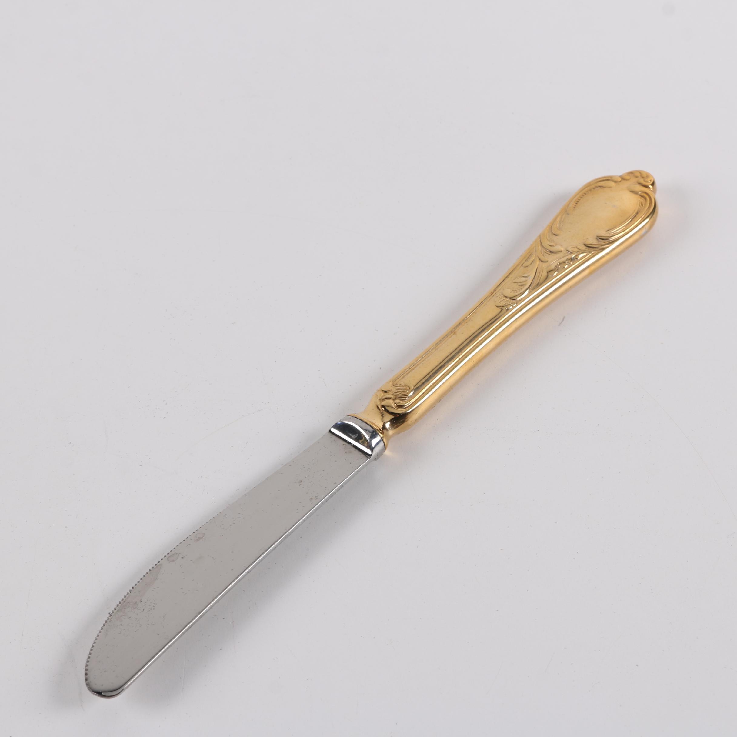 Vintage Solingen 23/24 Karat Gold Plated West German Flatware Set