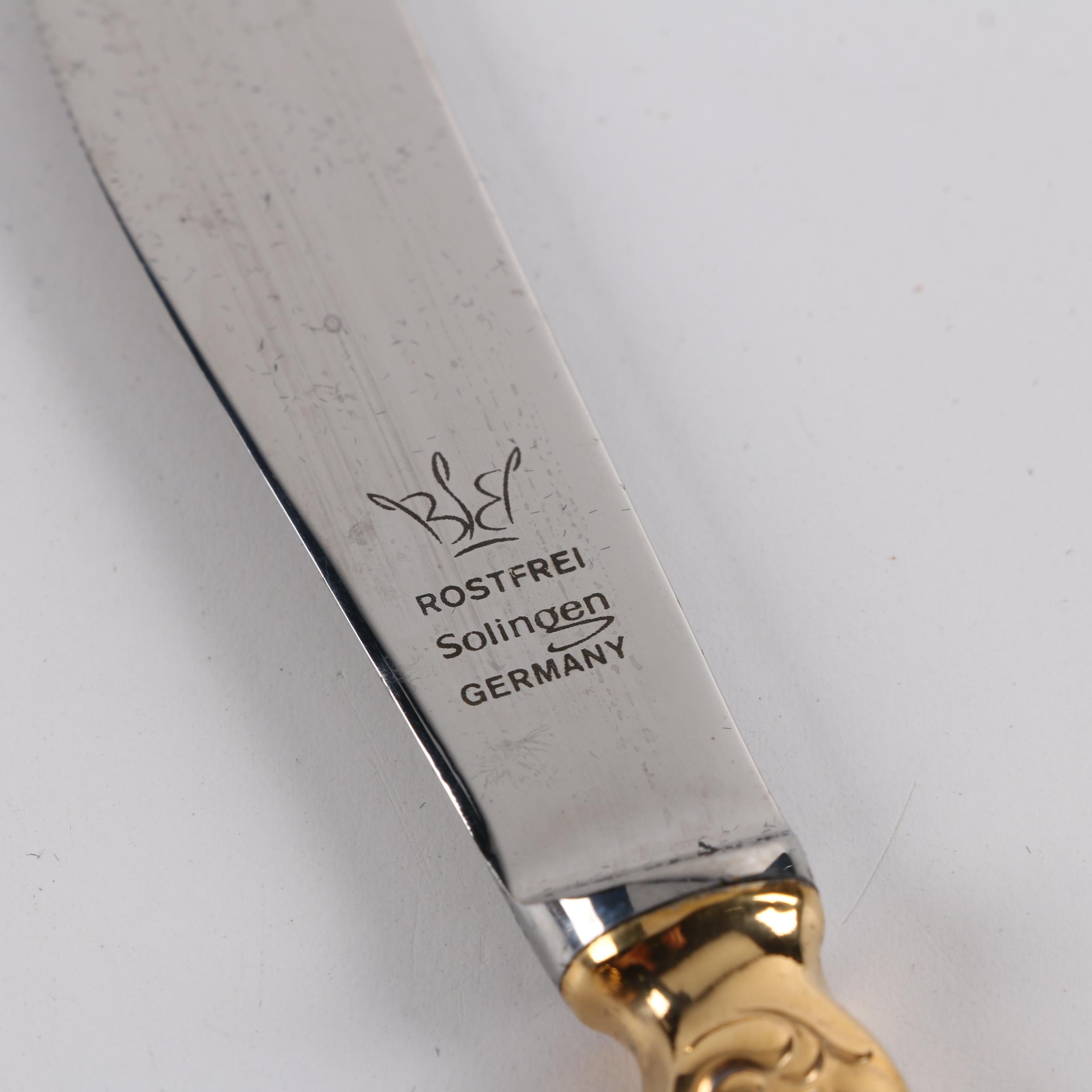 Vintage Solingen 23/24 Karat Gold Plated West German Flatware Set