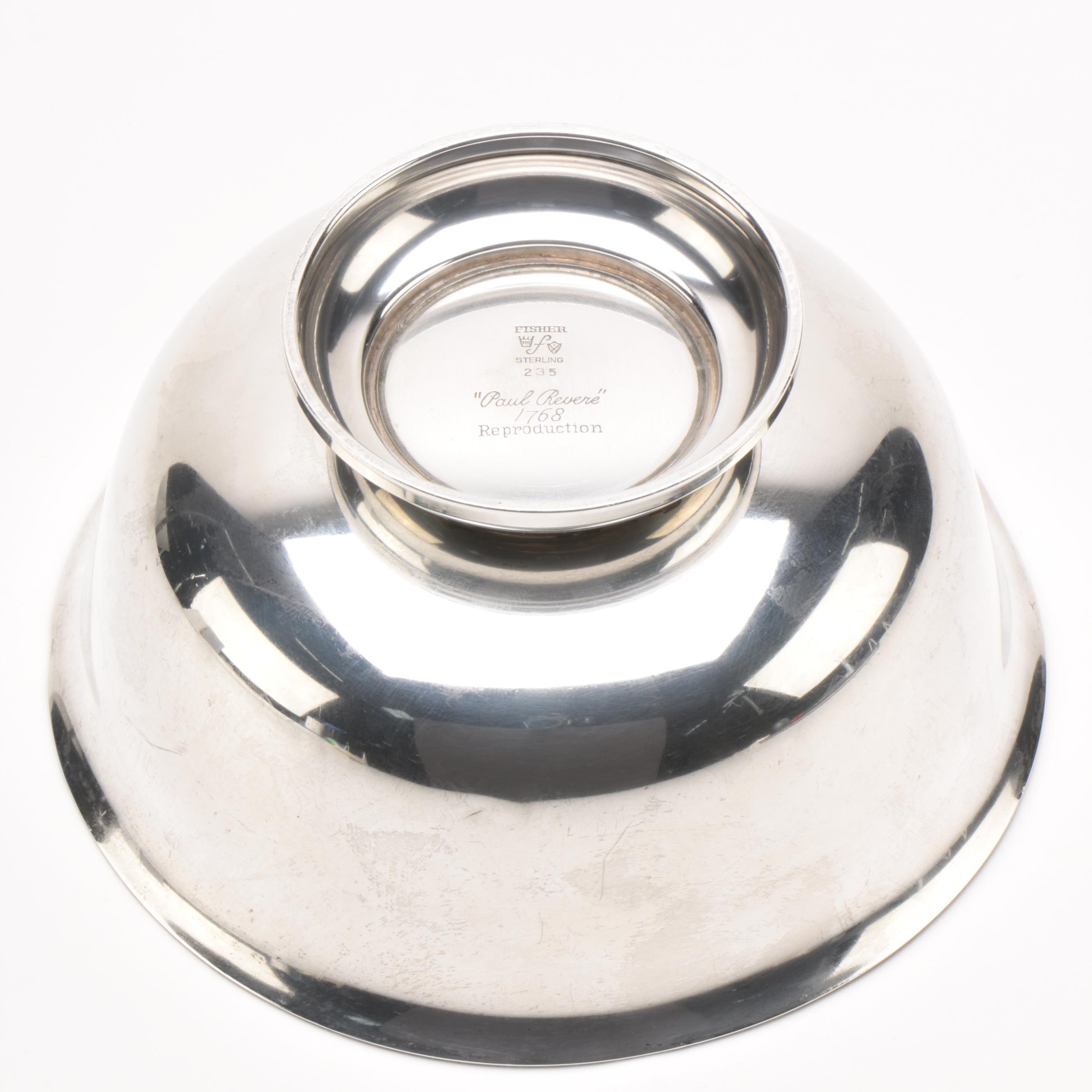 Fisher Silversmiths Sterling "Paul Revere" Reproduction Bowl