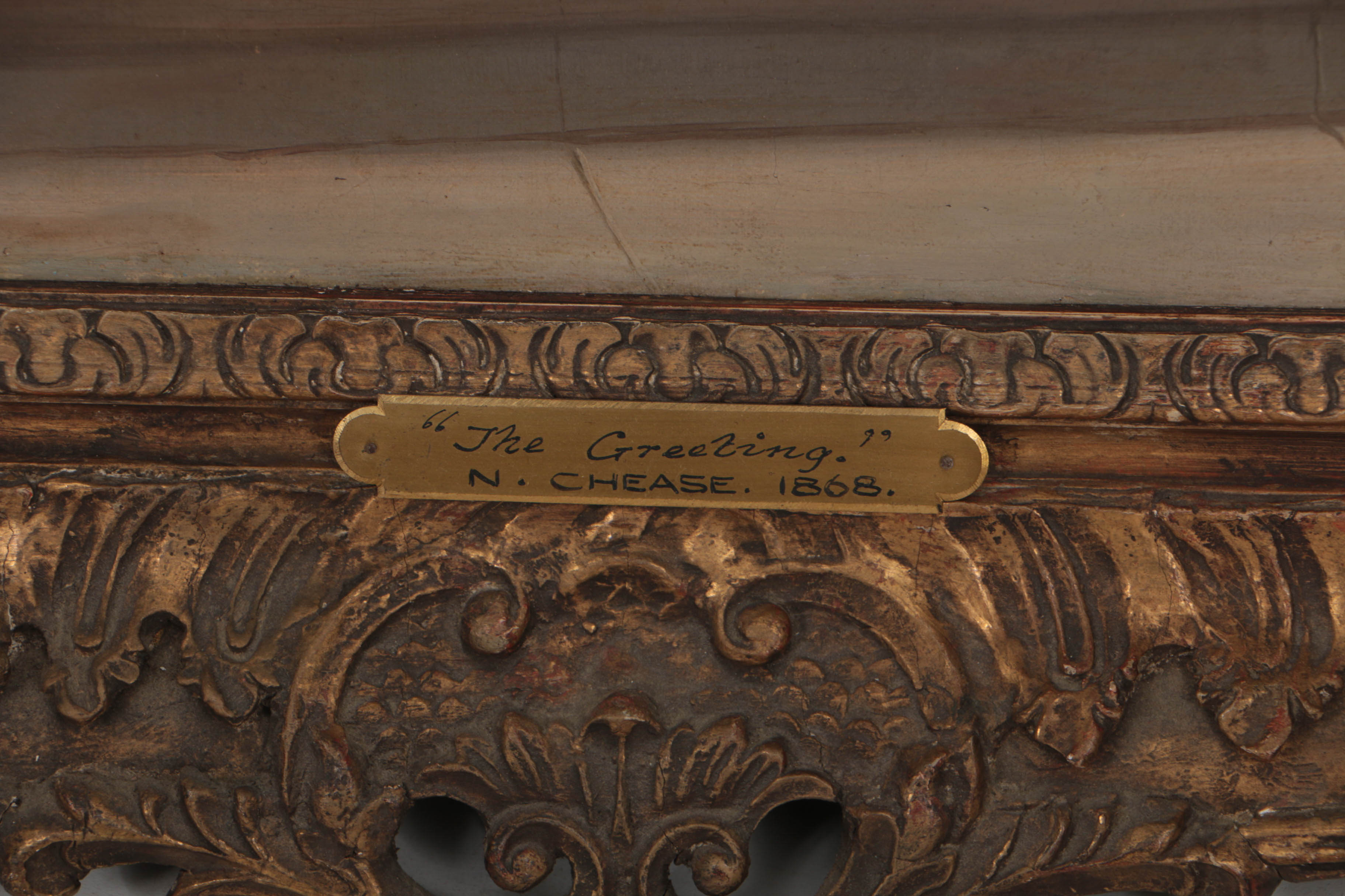 Nora Chease 1868 Oil Painting on Canvas "The Greeting"