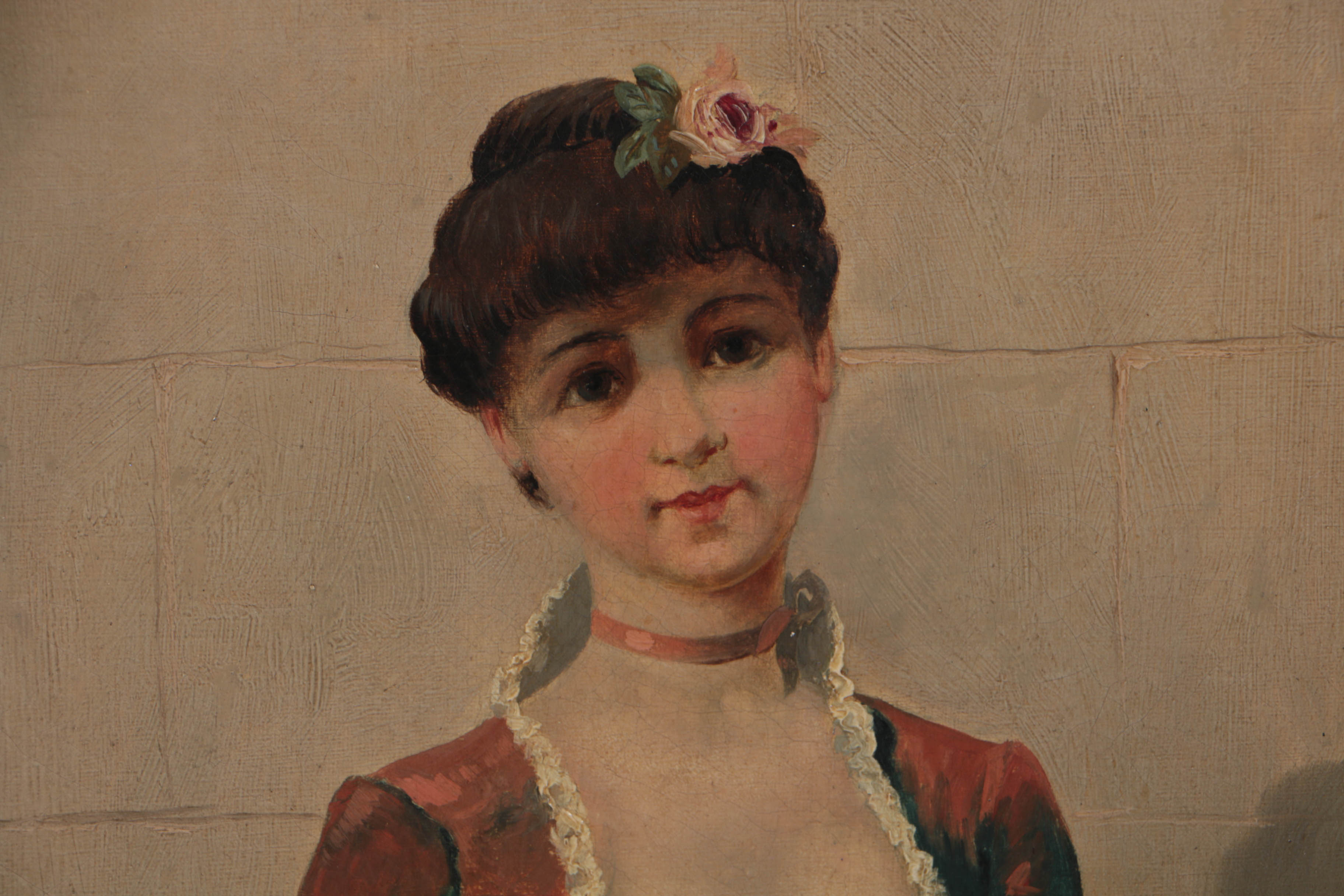 Nora Chease 1868 Oil Painting on Canvas "The Greeting"