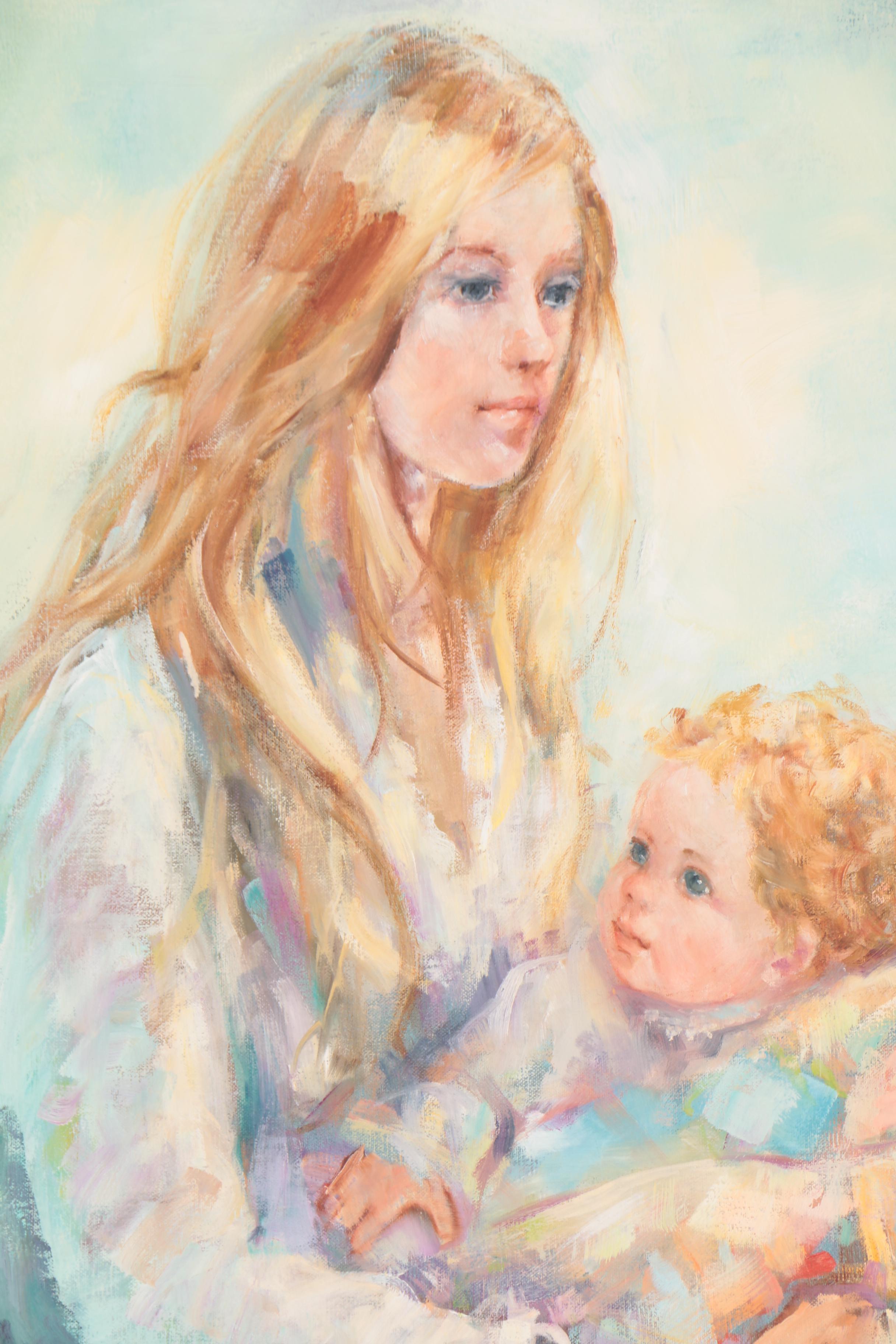Irene Borg Oil Painting of a Mother and Child