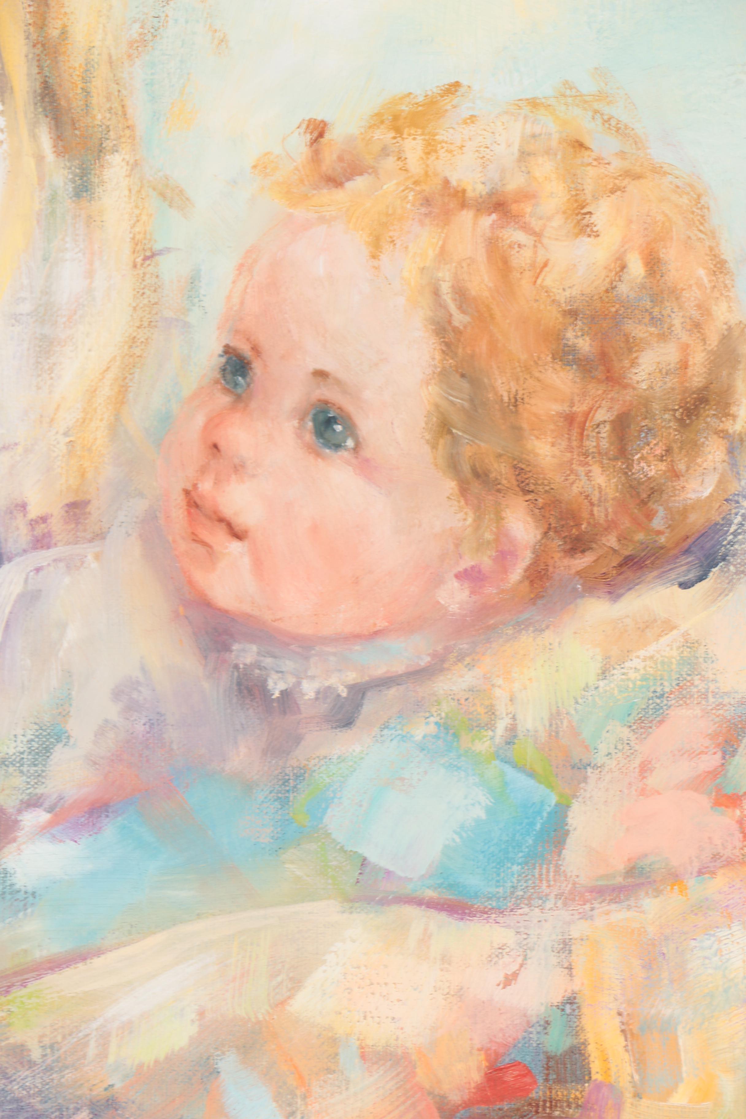 Irene Borg Oil Painting of a Mother and Child