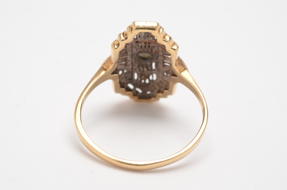 10K Yellow and White Gold Diamond Ring