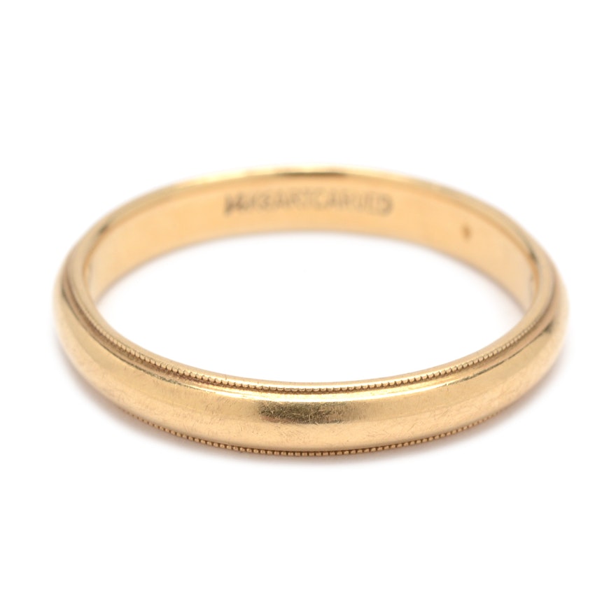 14K Yellow Gold "ArtCarved" Ring Band