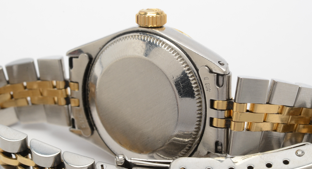 Rolex Oyster Perpetual Date Just 18K Yellow Gold and Diamond Watch