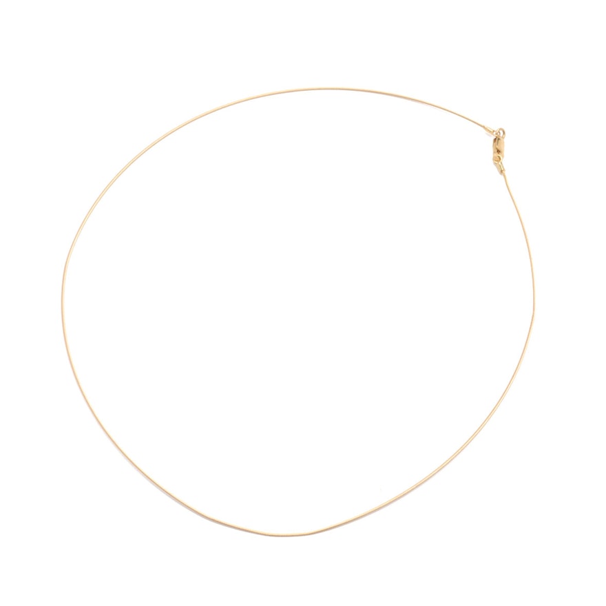 14K Yellow Gold Omega Style Choker Chain Necklace