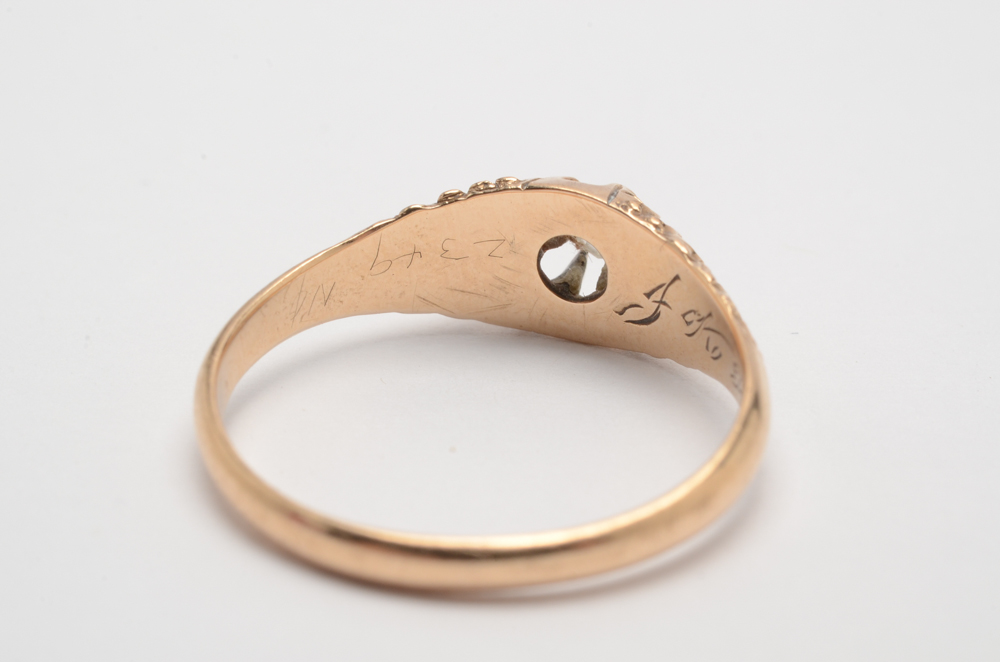 Antique 10K Rose Gold Diamond Ring