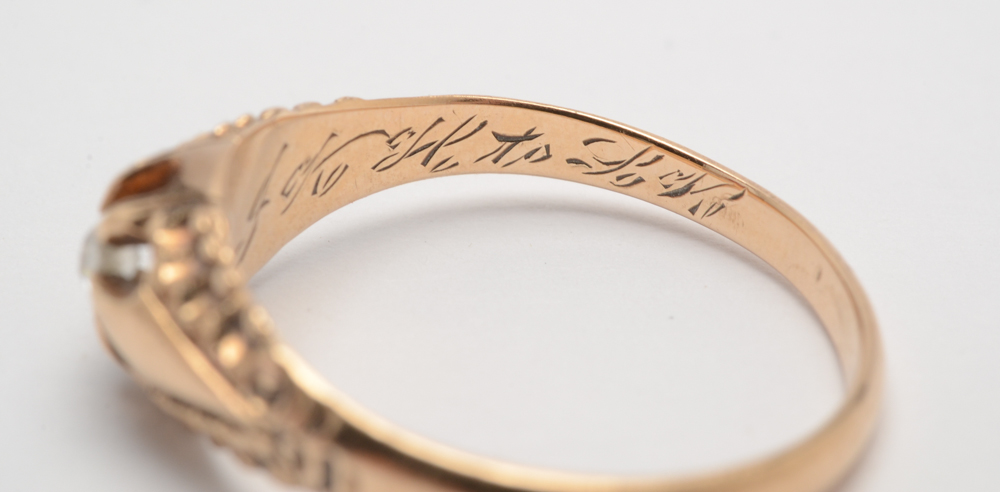 Antique 10K Rose Gold Diamond Ring