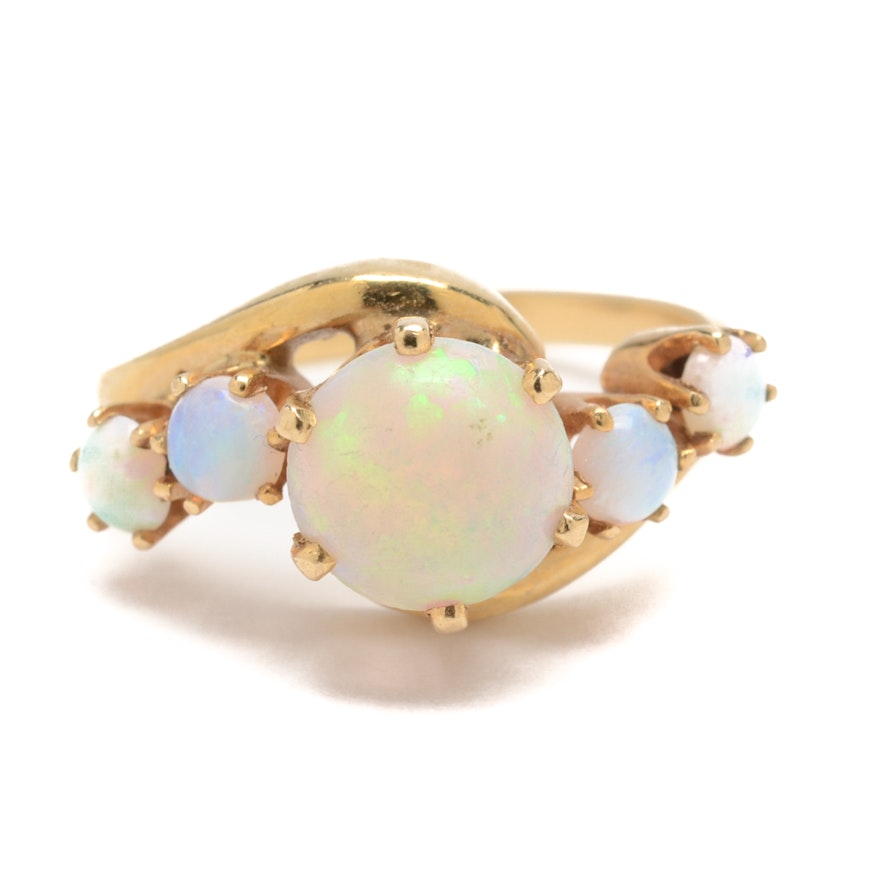 14K Yellow Gold Opal Ring