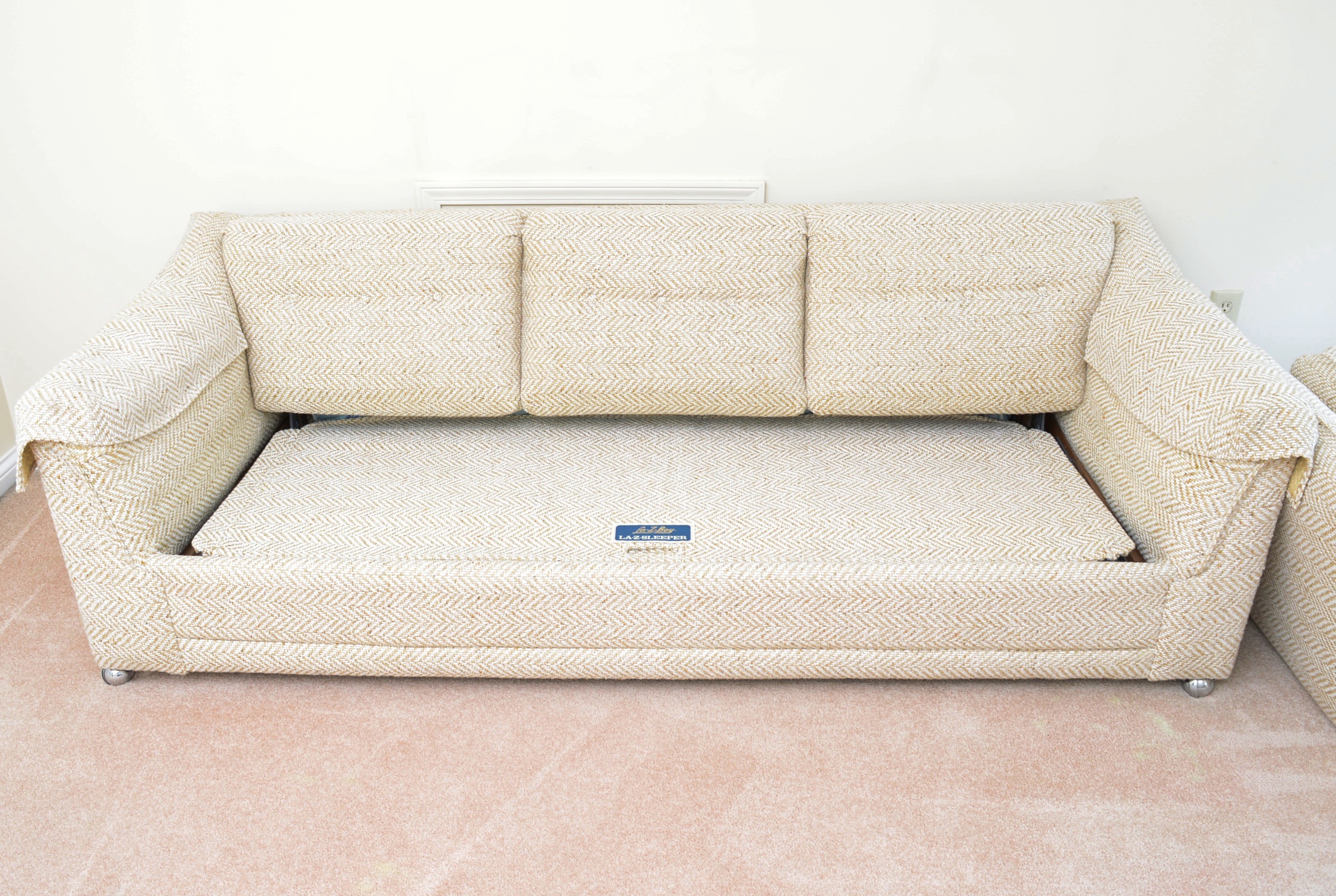 Vintage La-Z-Boy Custom-Upholstered Sleeper Sofa