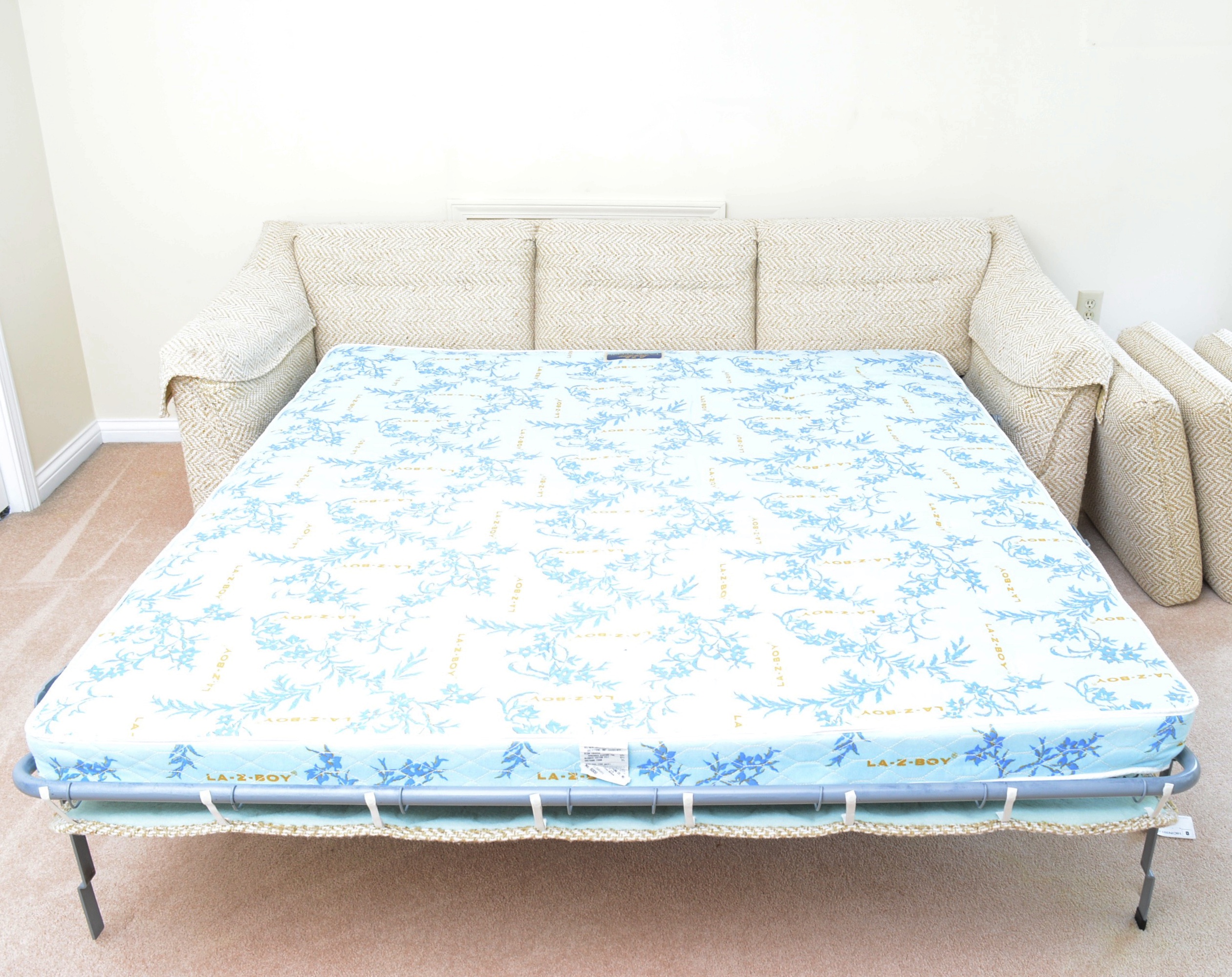 Vintage La-Z-Boy Custom-Upholstered Sleeper Sofa