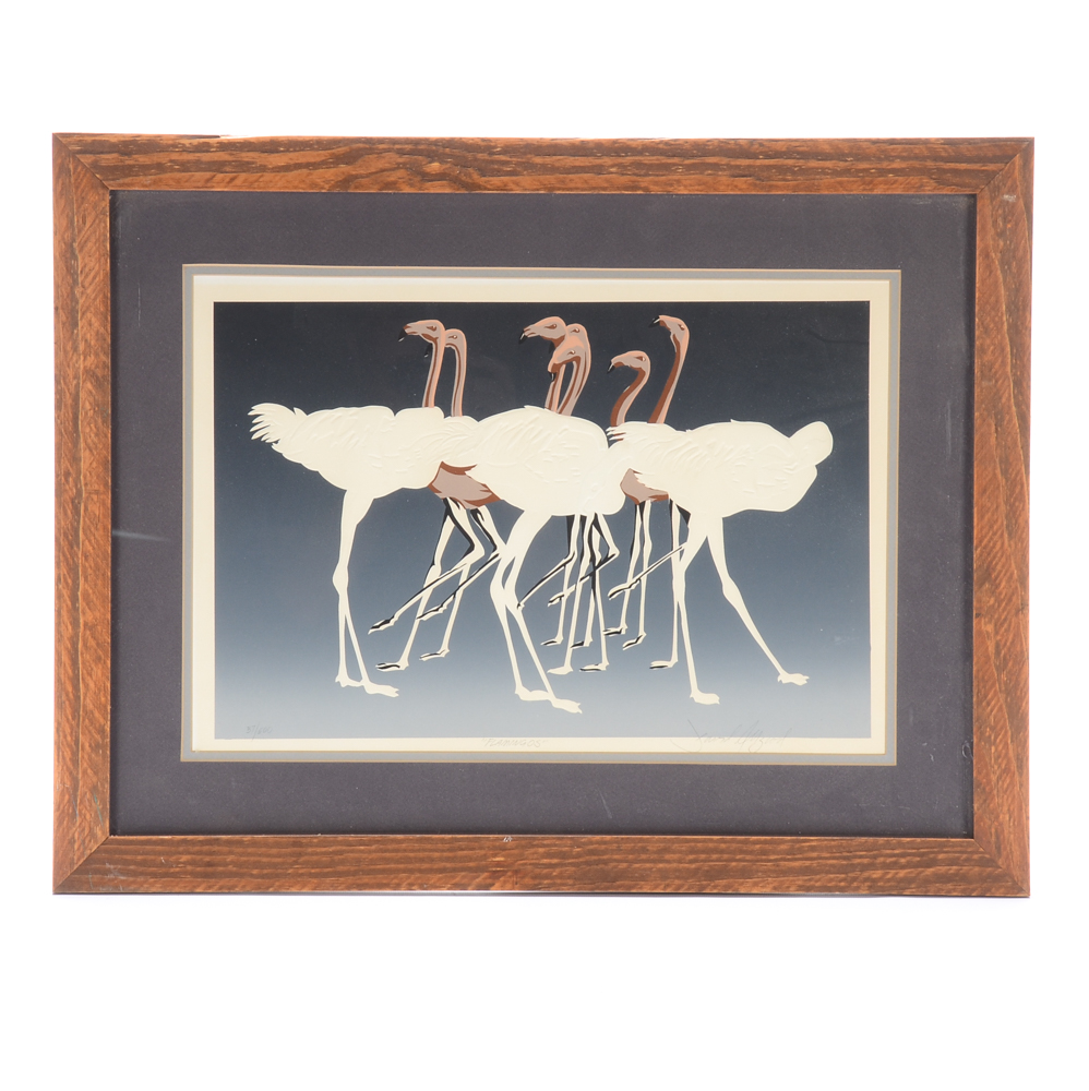 David Allgood Limited Edition Serigraph "Flamingos"