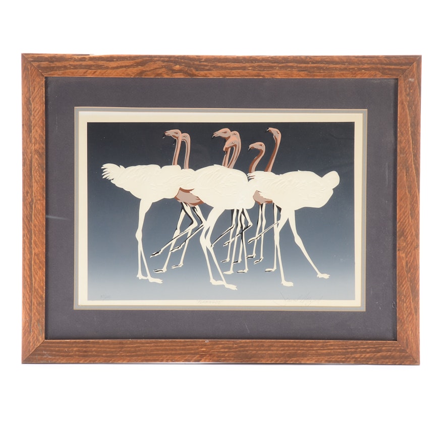 David Allgood Limited Edition Serigraph "Flamingos"