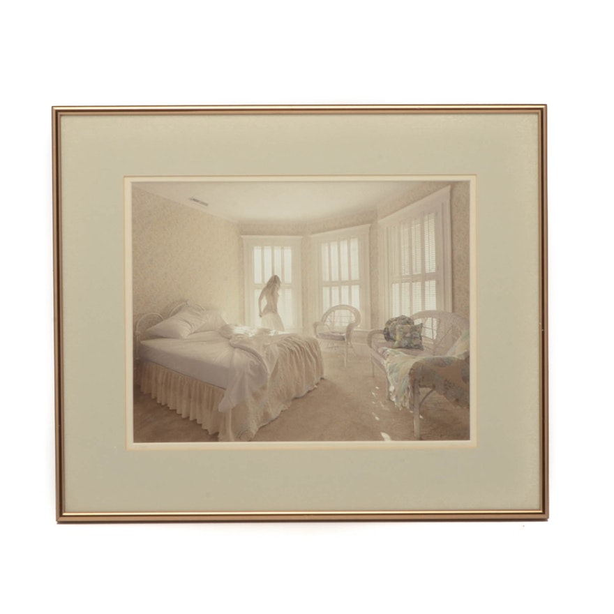 Norm Darwish Limited Edition Hand-colored Photograph of Woman in Interior