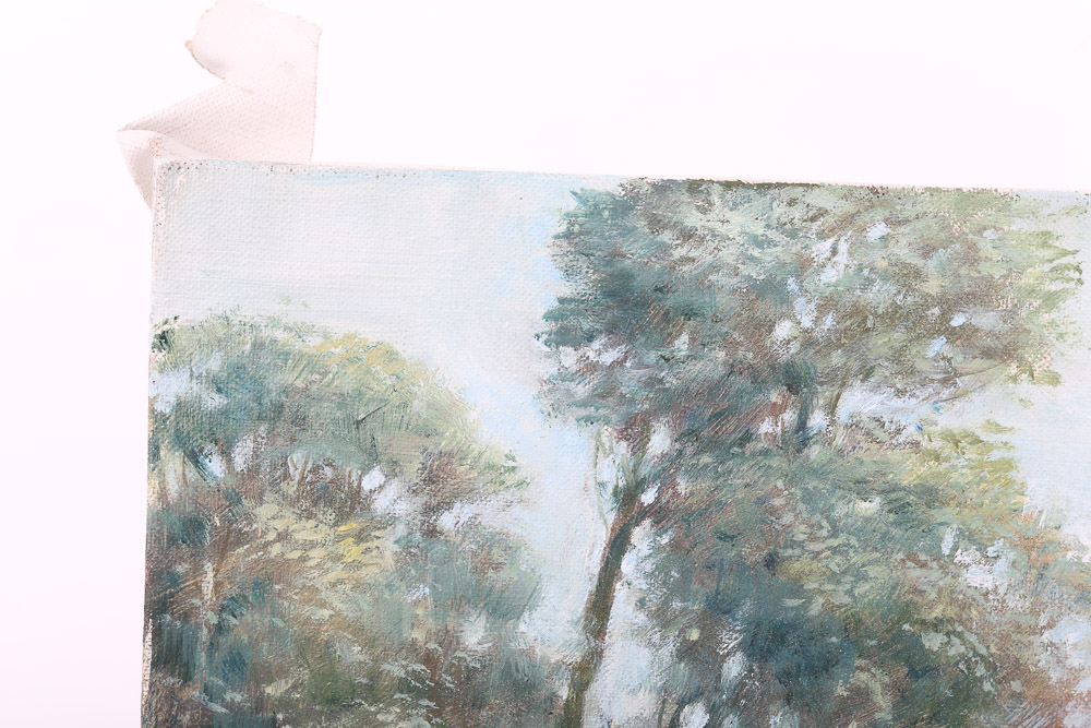 Adolf Sehring Oil Painting of Children in Meadow