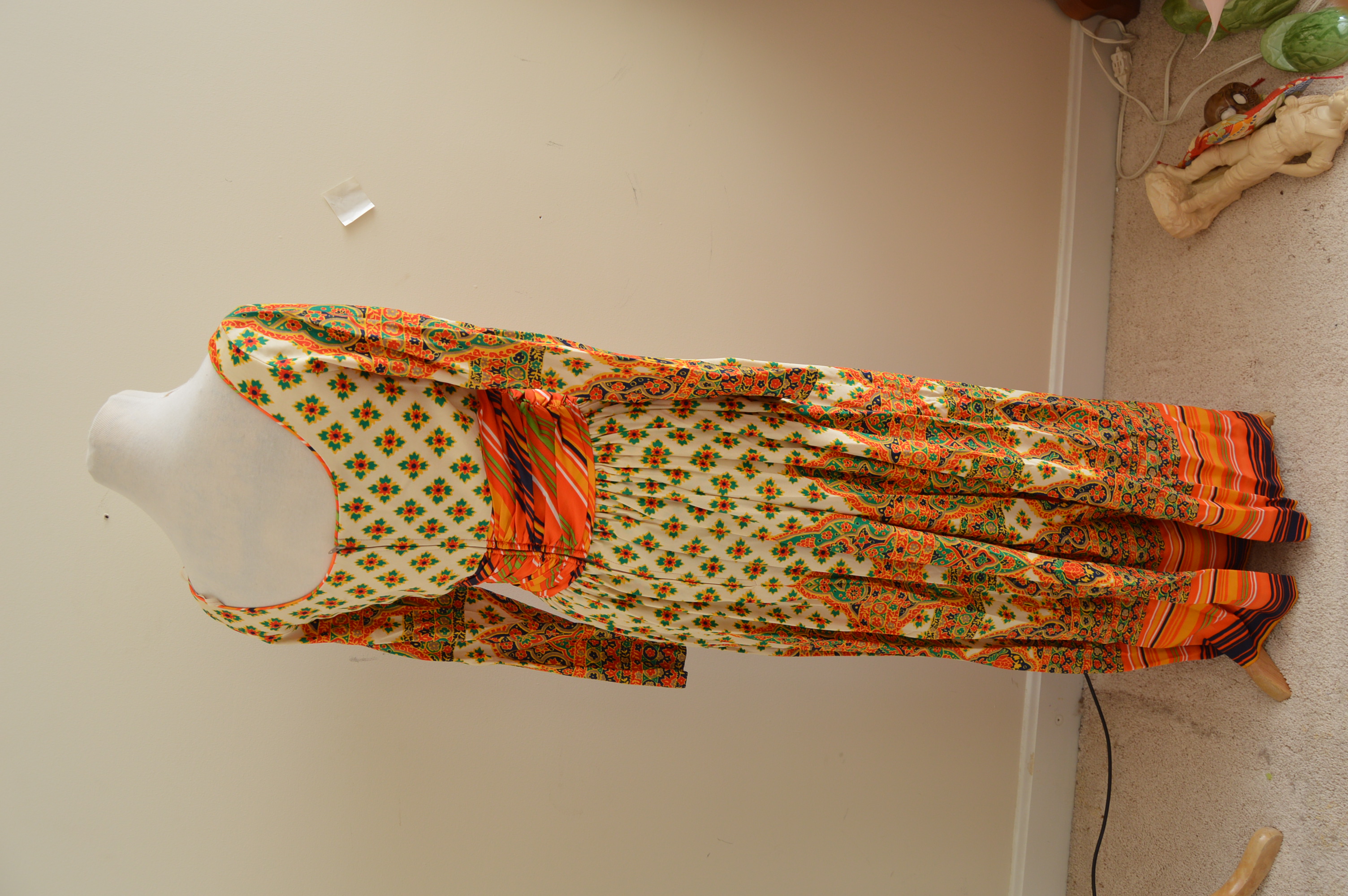 1970s Vintage Jay Morley for Fern Violette Maxi Dress with Matching Maxi Vest