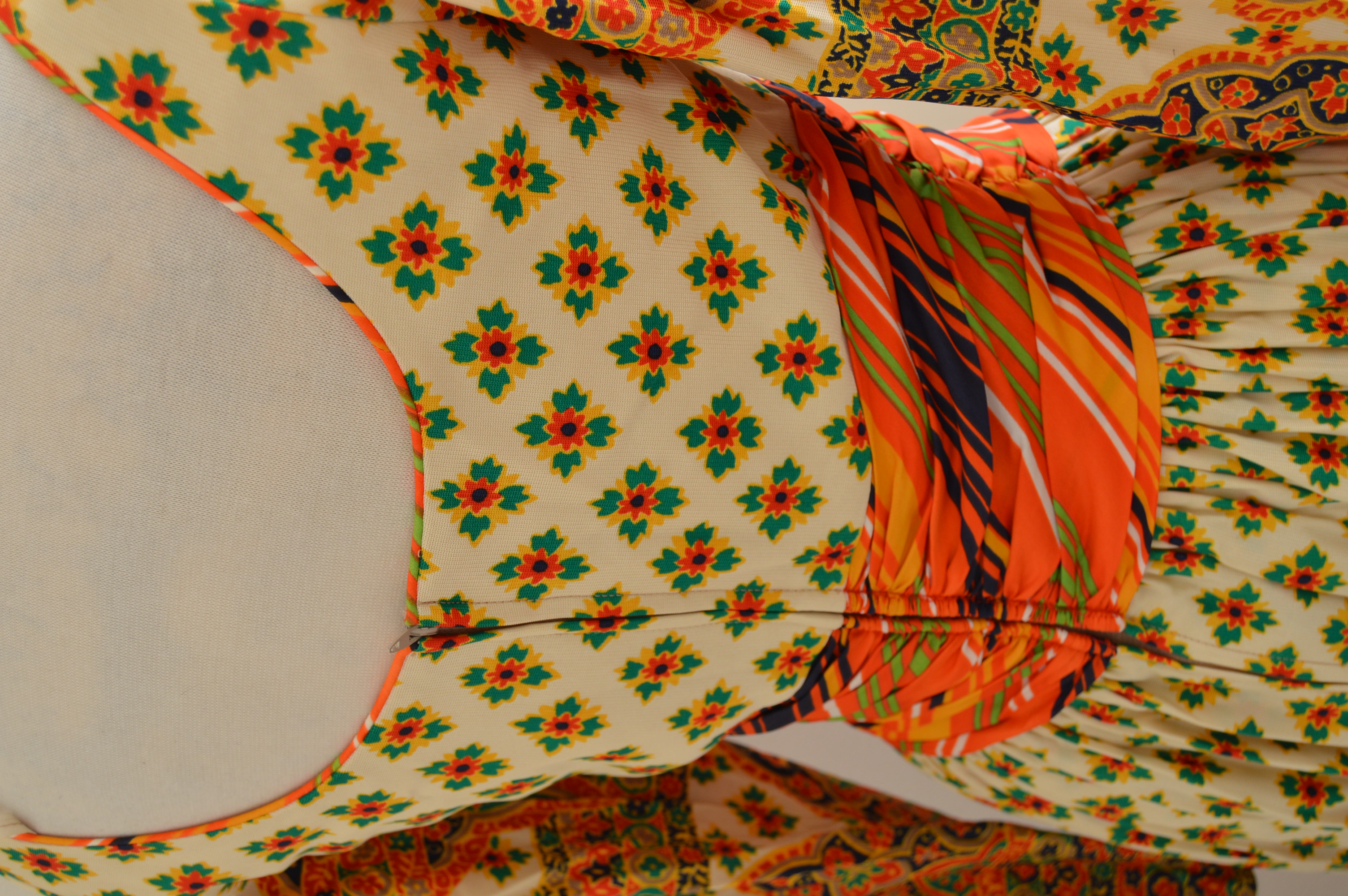 1970s Vintage Jay Morley for Fern Violette Maxi Dress with Matching Maxi Vest