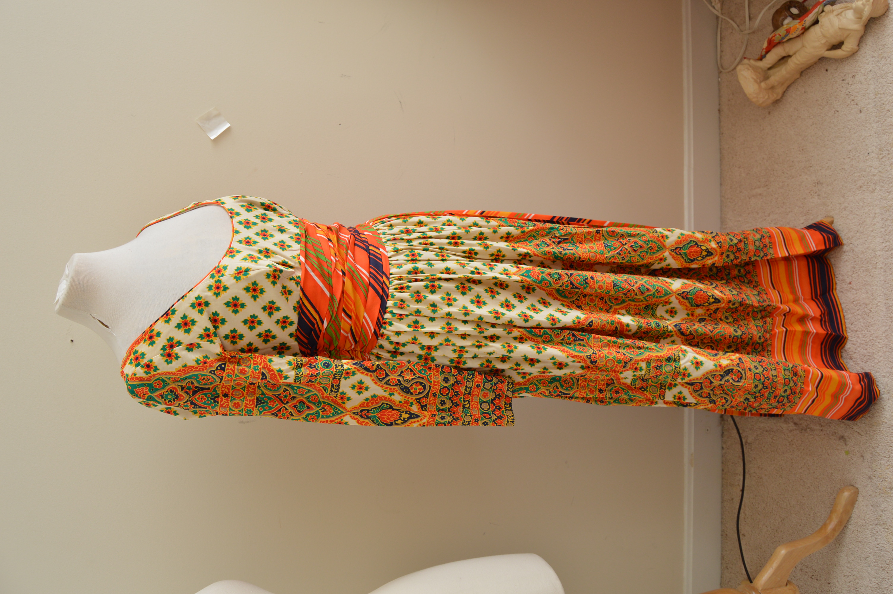 1970s Vintage Jay Morley for Fern Violette Maxi Dress with Matching Maxi Vest