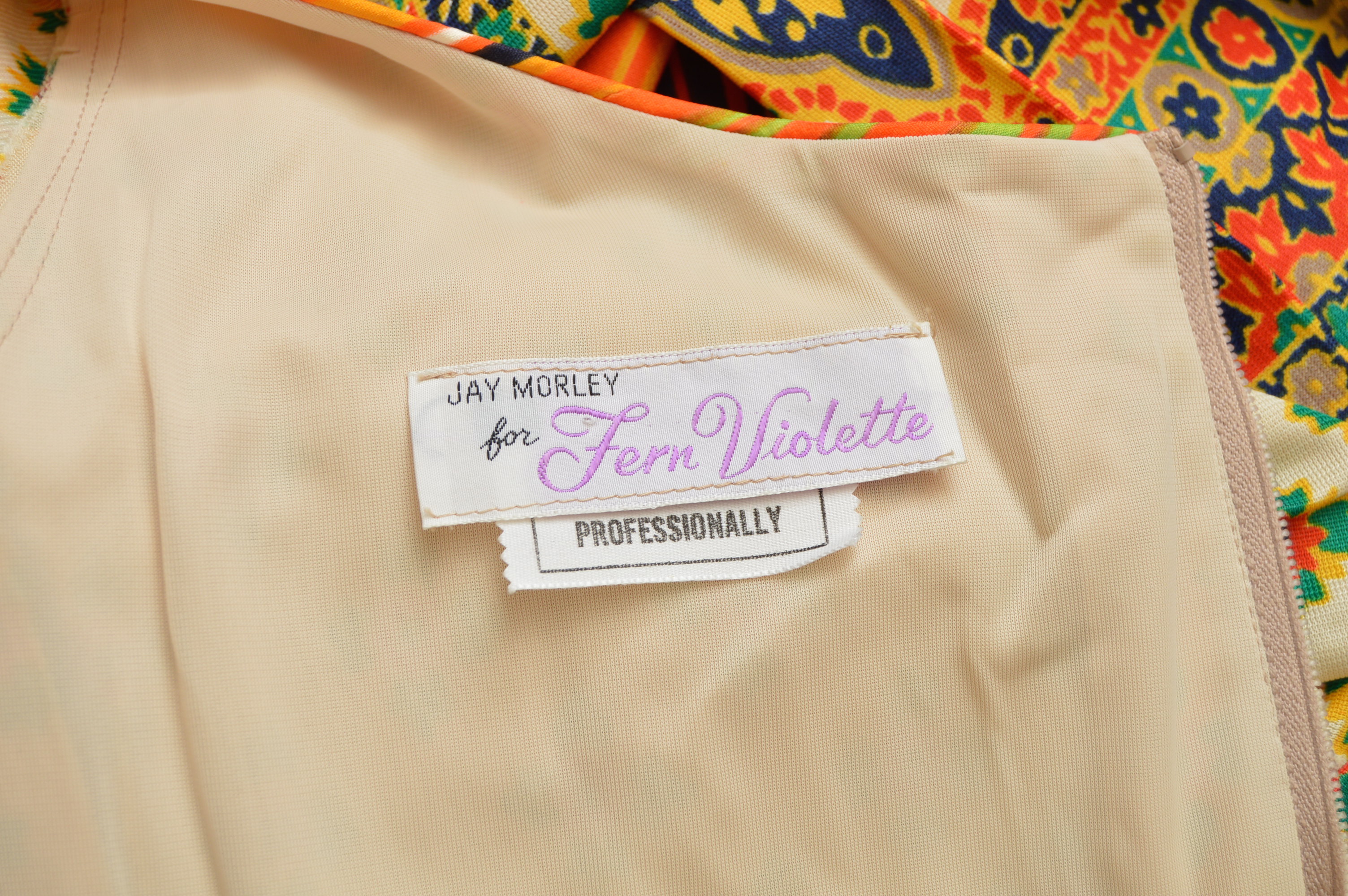 1970s Vintage Jay Morley for Fern Violette Maxi Dress with Matching Maxi Vest