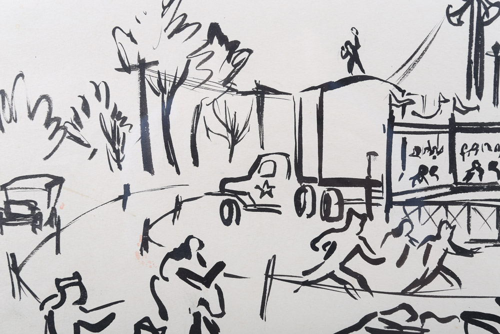 Attributed to Richard T. Gaige 1943 Illustration for "Yank Magazine"