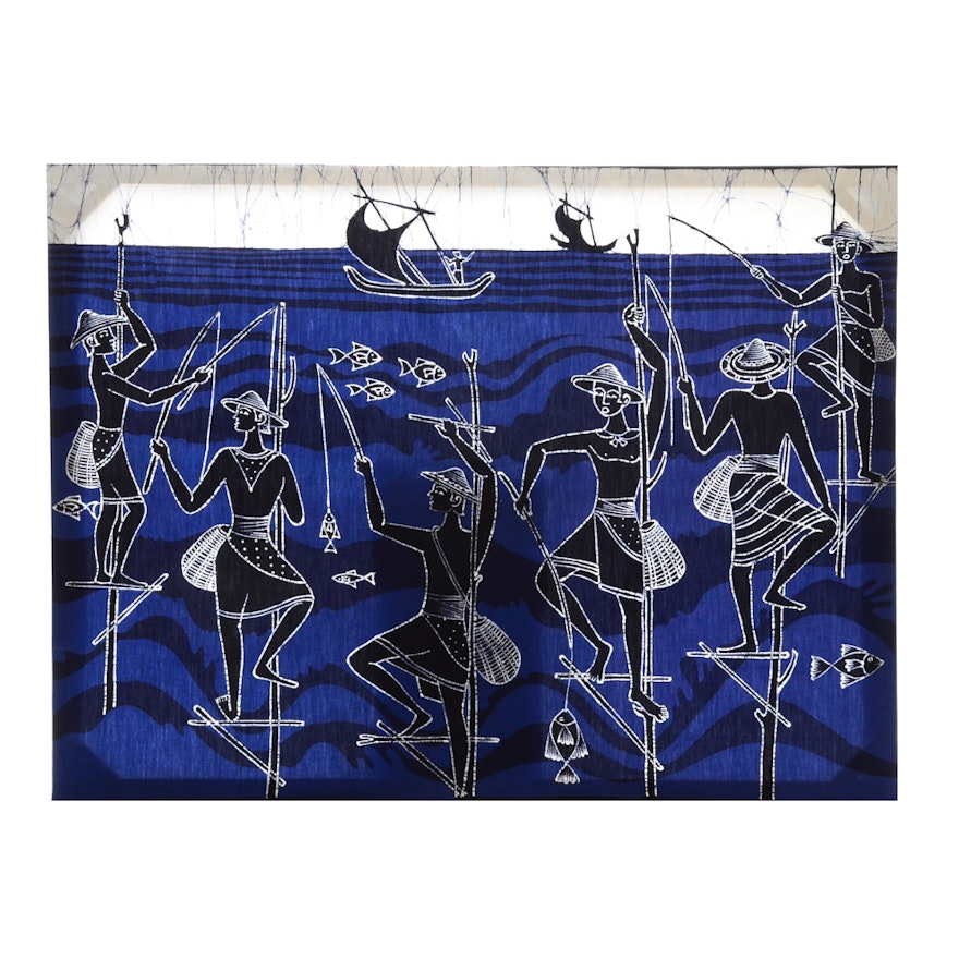 Hand-Dyed Folk Art Batik Textile