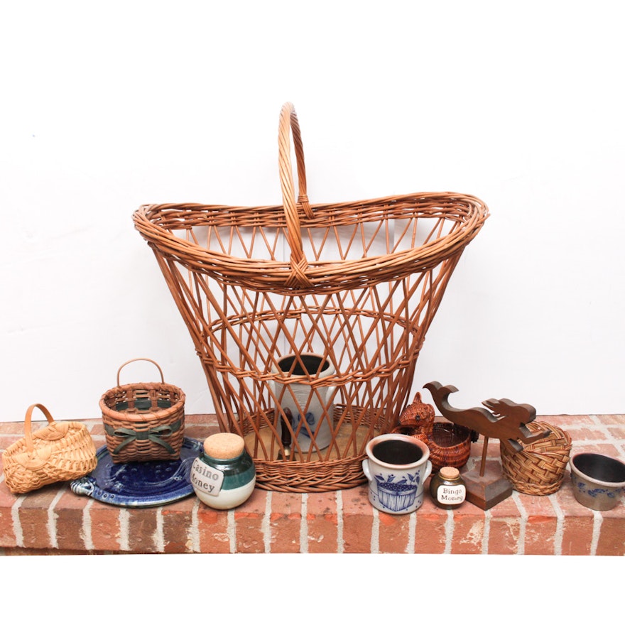 Vintage Artisanal Ceramics and Baskets