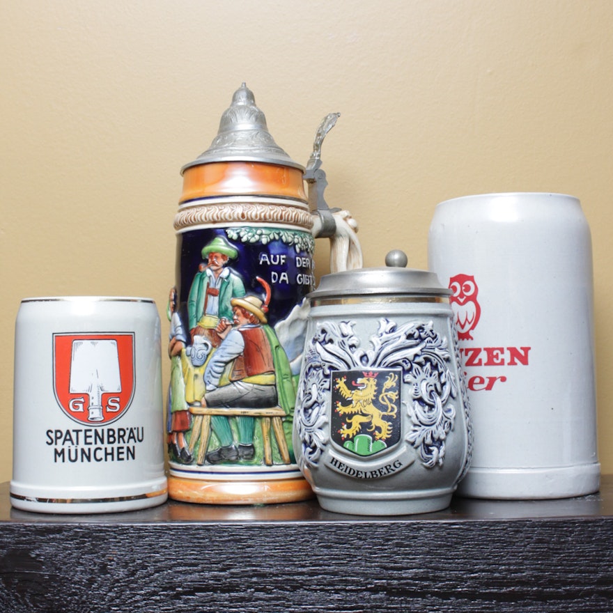 Vintage German Beer Steins