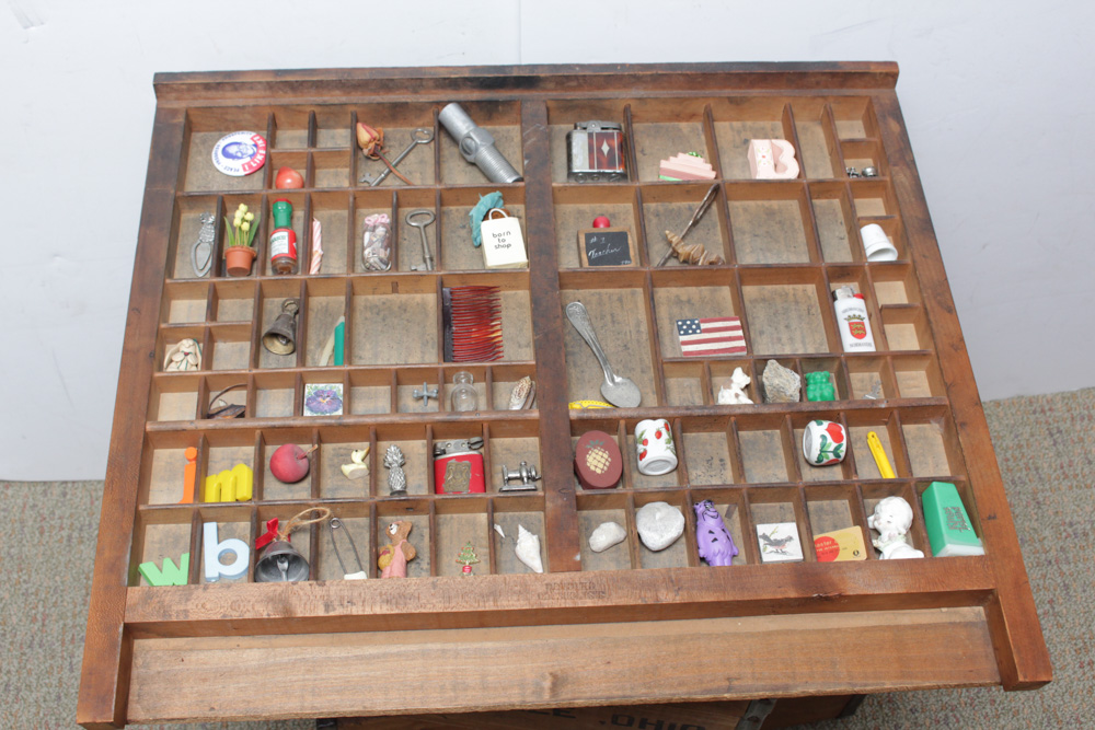Vintage Wood Milk Crates and Typesetter's Tray