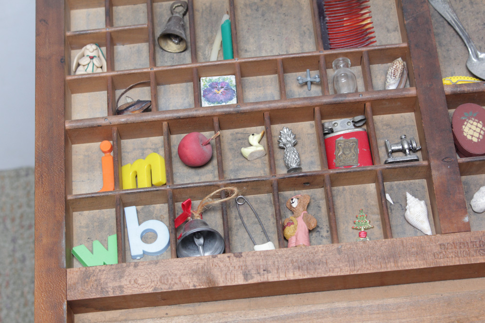 Vintage Wood Milk Crates and Typesetter's Tray
