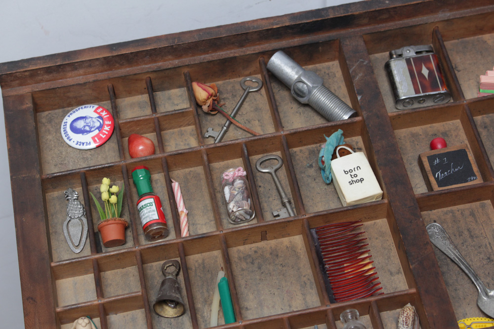 Vintage Wood Milk Crates and Typesetter's Tray